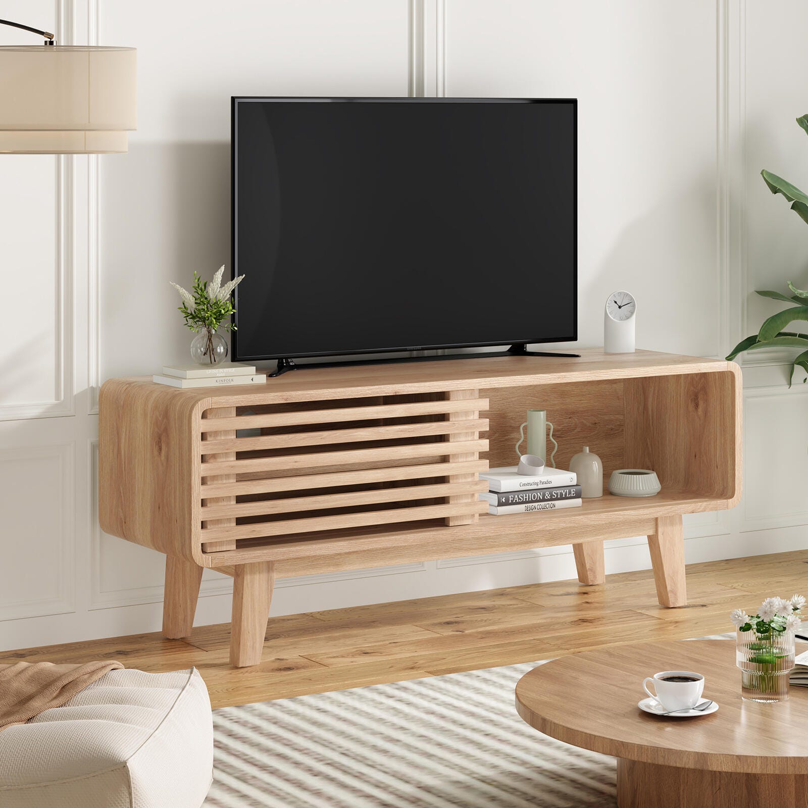 Dovelina Livoura 46" TV Stand, Natural, large