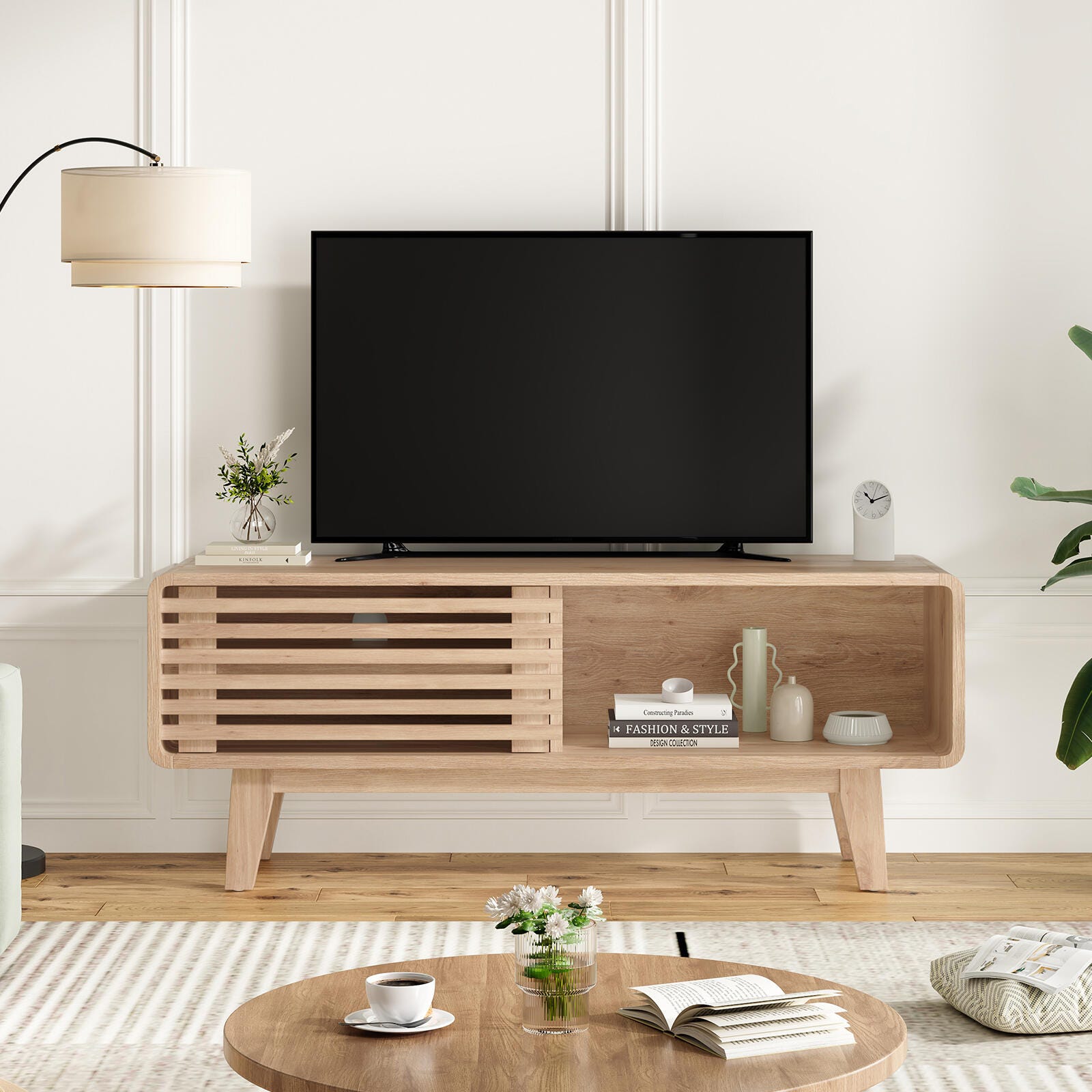 Dovelina Livoura 46" TV Stand, Natural, large