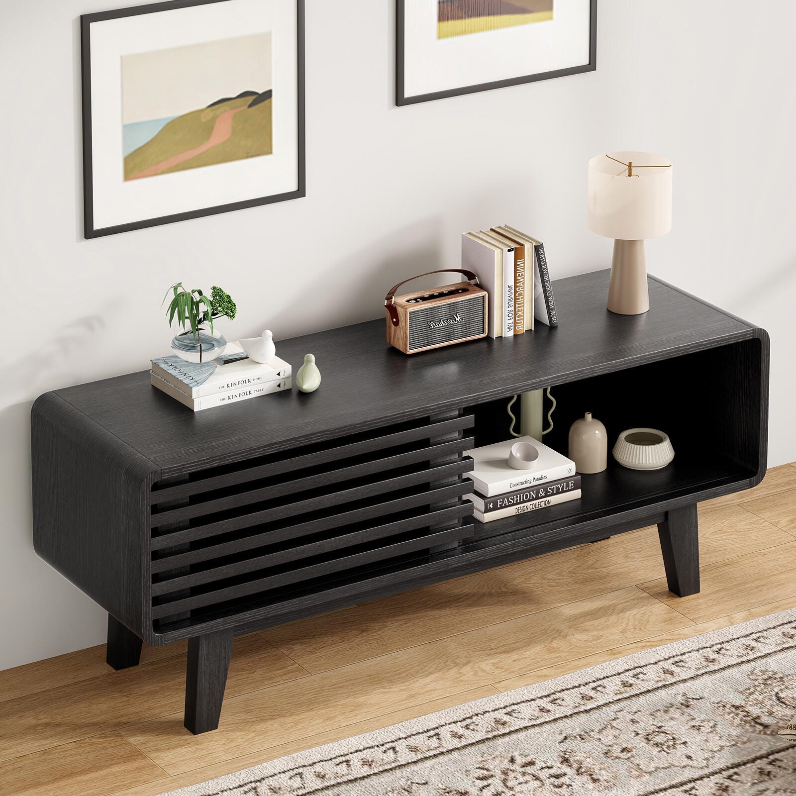 Dovelina Livoura 46" TV Stand, Black, rollover