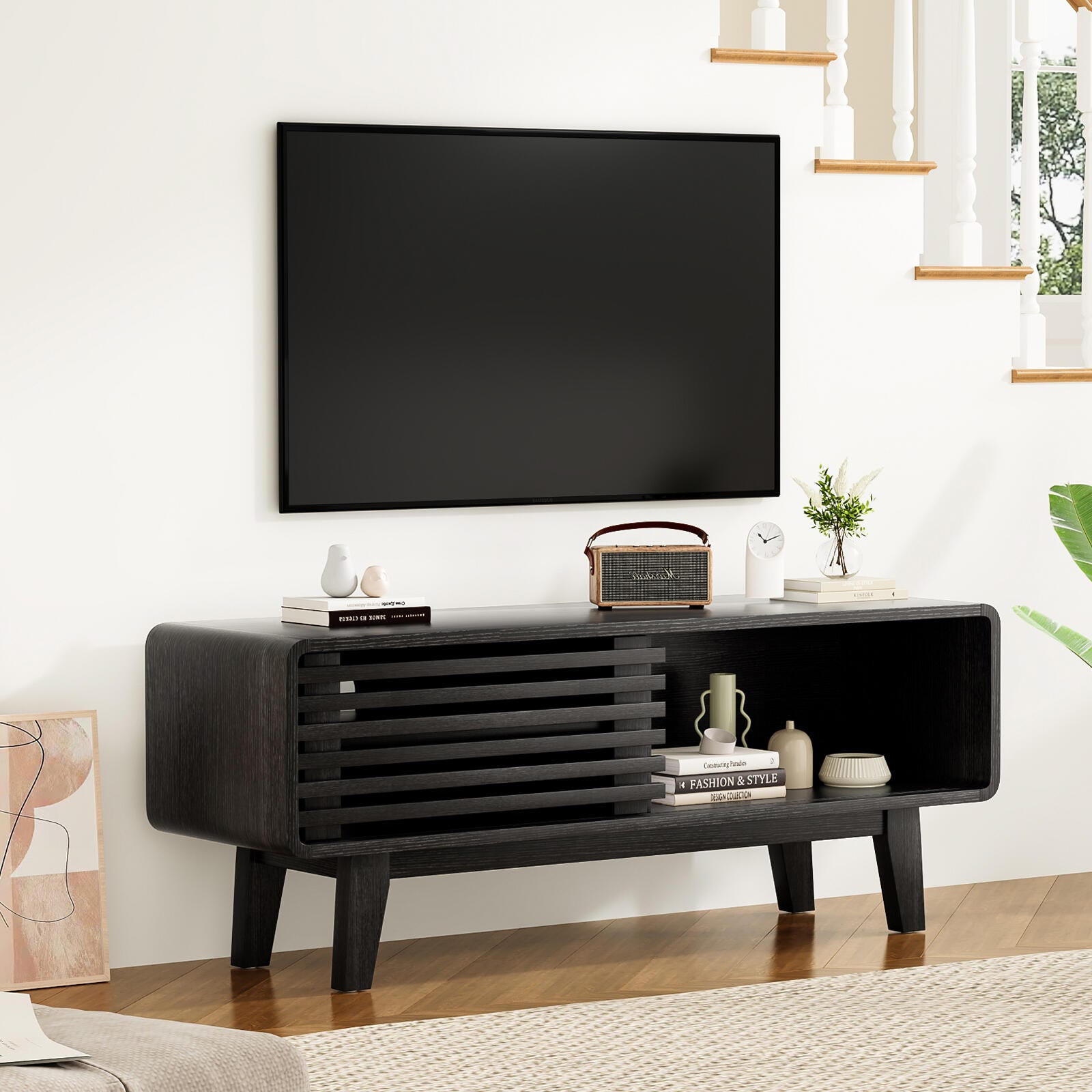 Dovelina Livoura 46" TV Stand, Black, large