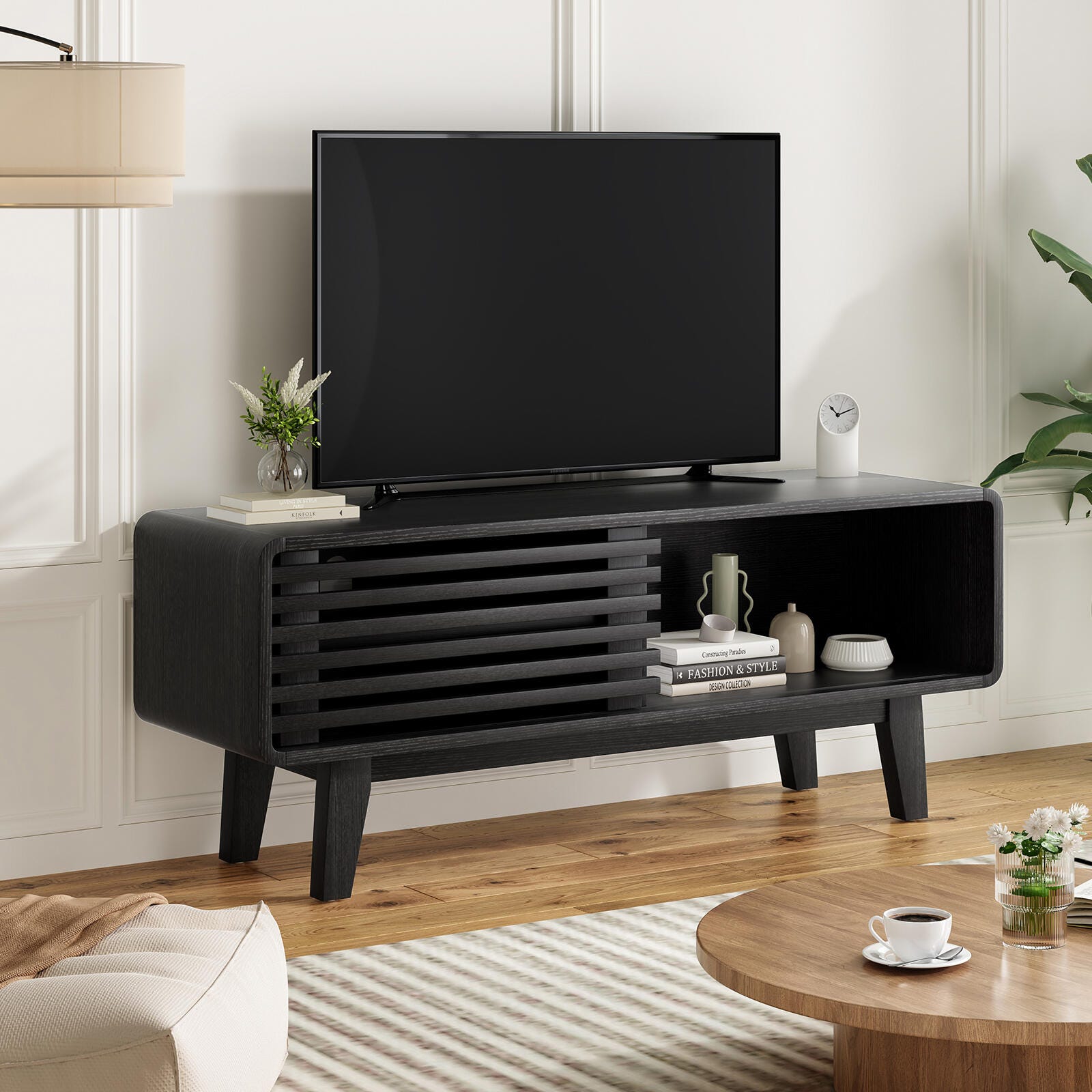 Dovelina Livoura 46" TV Stand, Black, large