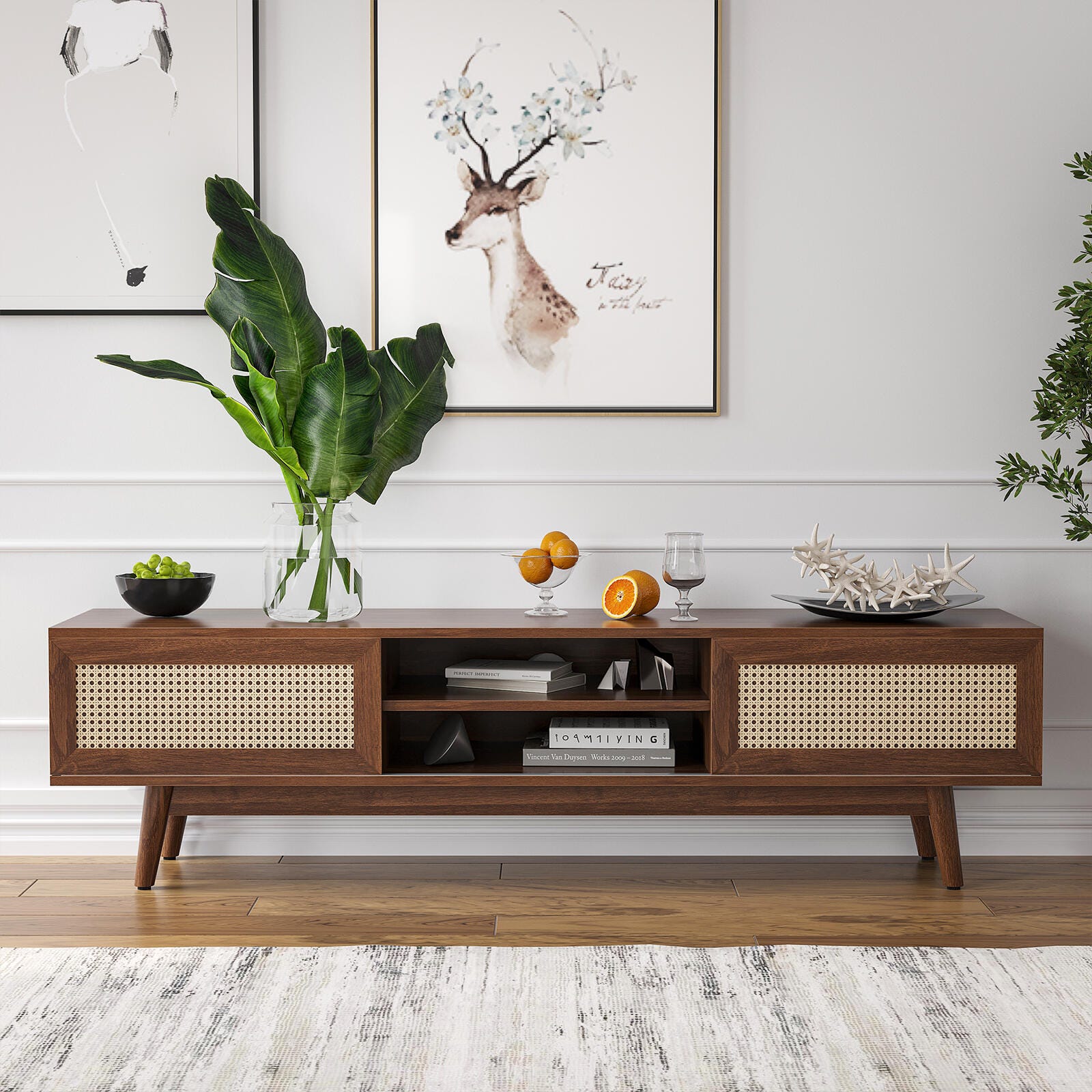 Dovelina Livoura 65" TV Stand, Dark Brown, large