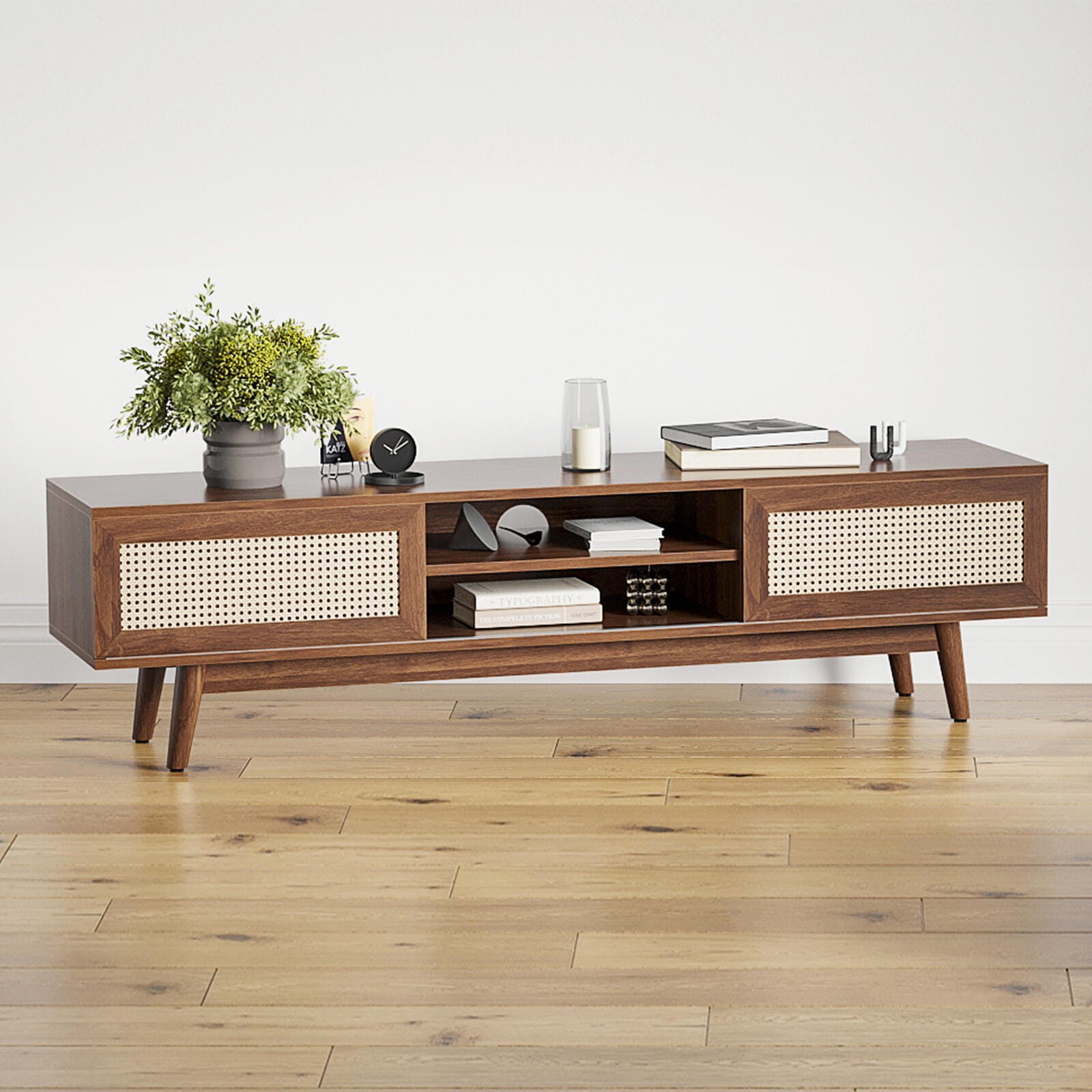 Dovelina Livoura 65" TV Stand, Dark Brown, large