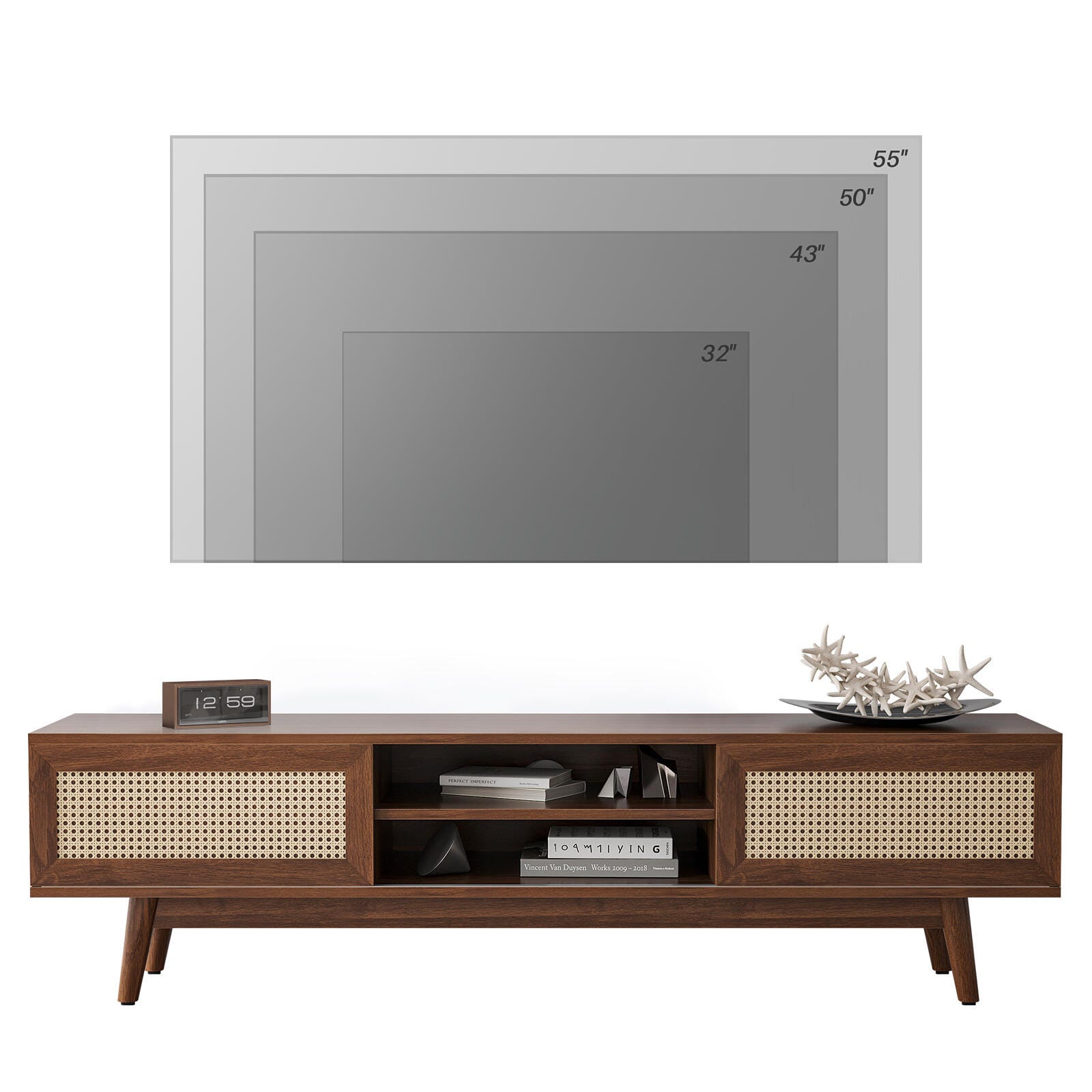Dovelina Livoura 65" TV Stand, Dark Brown, large