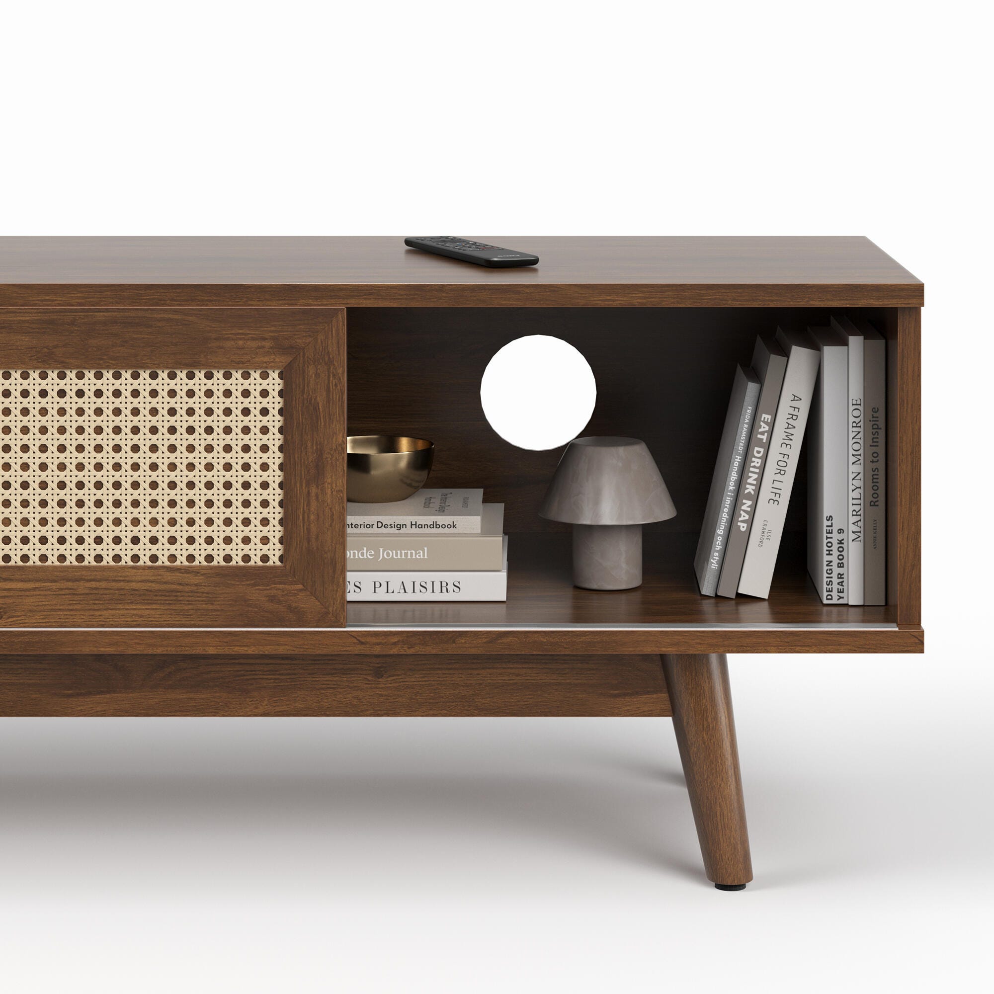Dovelina Livoura 65" TV Stand, Walnut, large