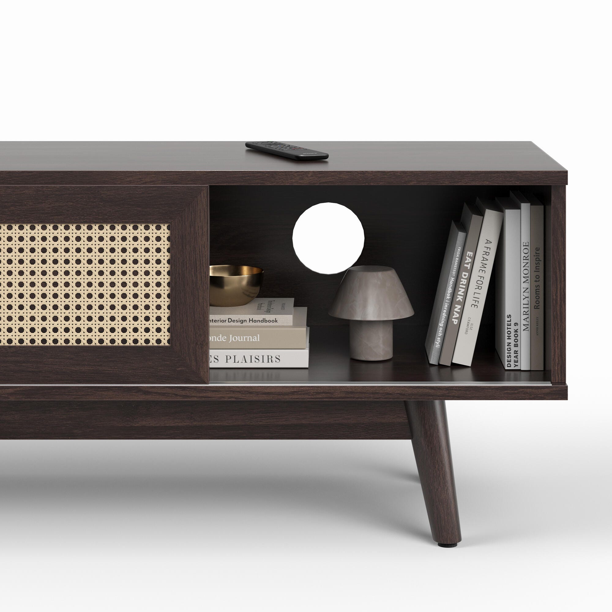 Dovelina Livoura 65" TV Stand, Brown, large