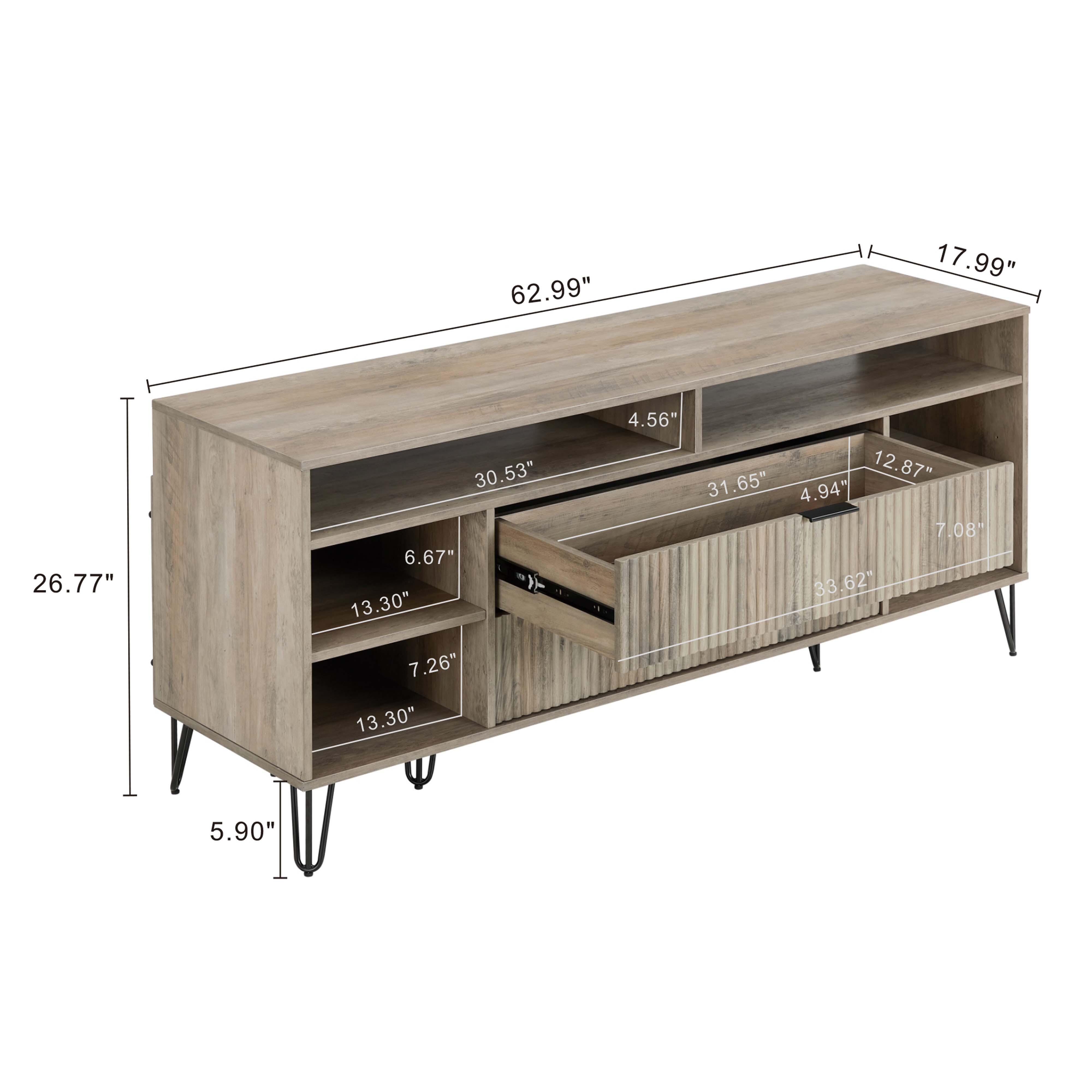 Manhattan Comfort DUMBO 63" TV Stand, Rustic Gray, large