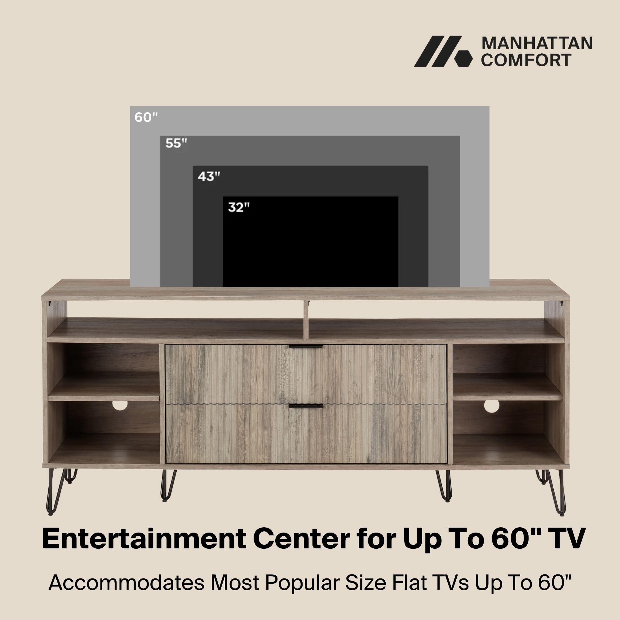 Manhattan Comfort DUMBO 63" TV Stand, Rustic Gray, large