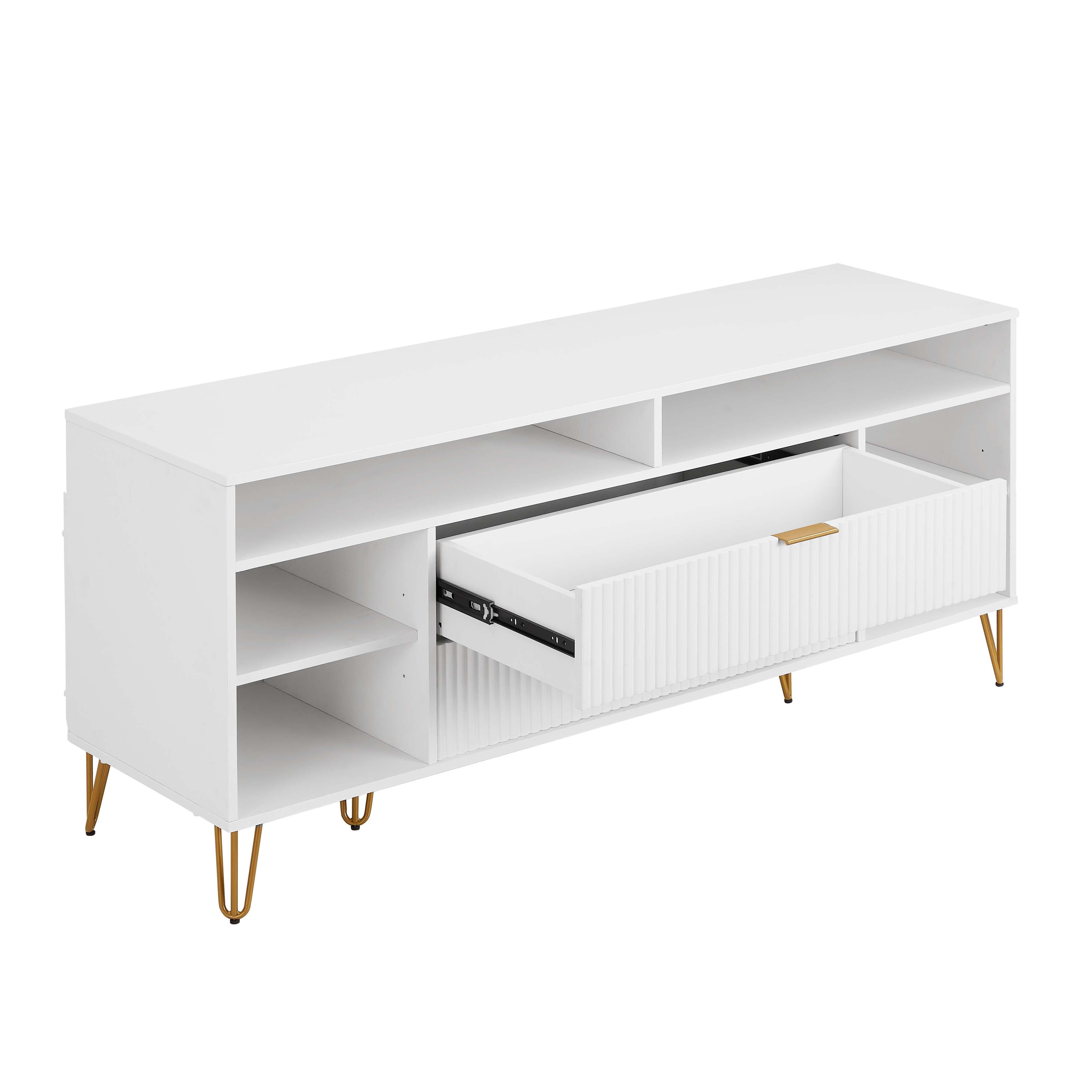Manhattan Comfort DUMBO 63" TV Stand, White, large