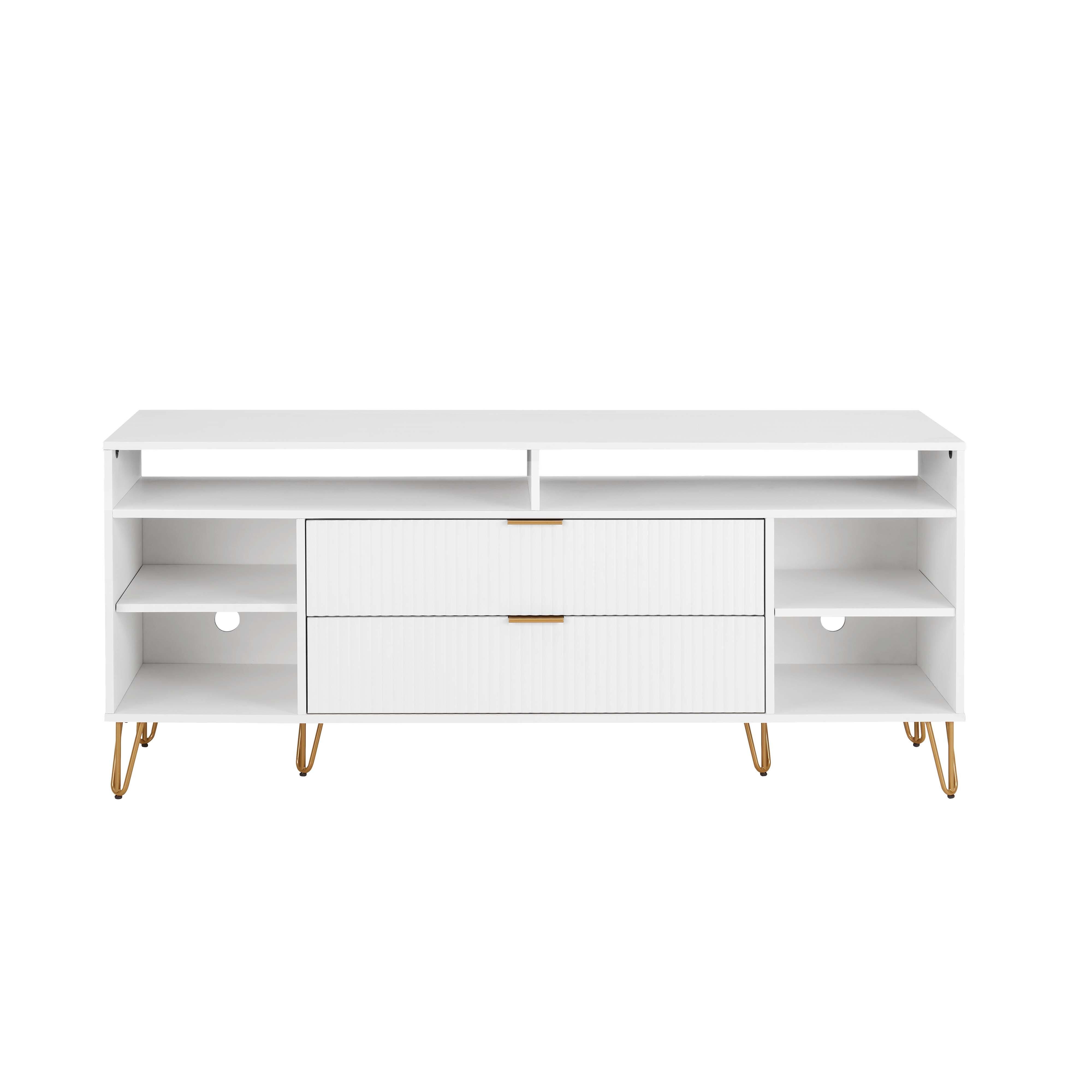 Manhattan Comfort DUMBO 63" TV Stand, White, large