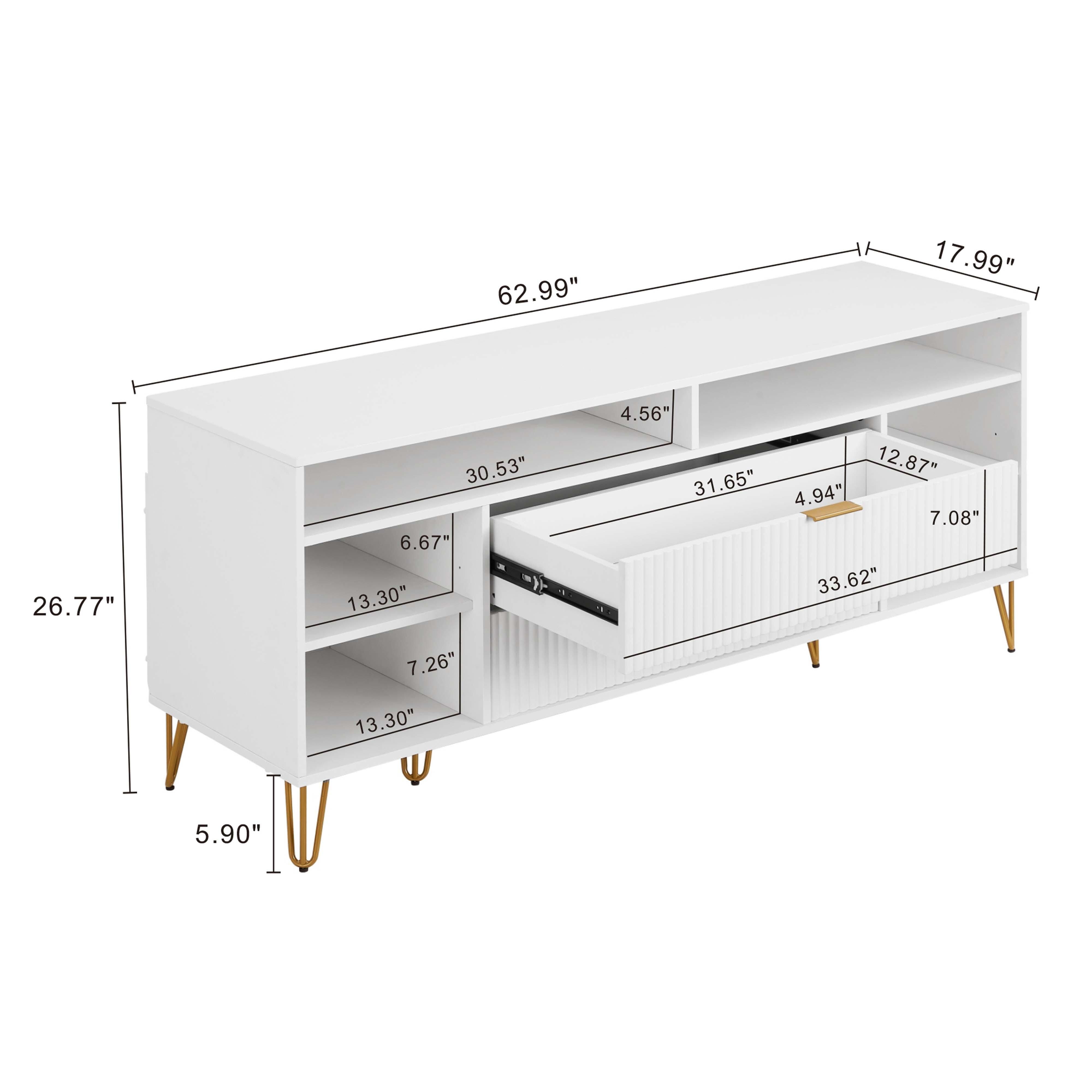 Manhattan Comfort DUMBO 63" TV Stand, White, large