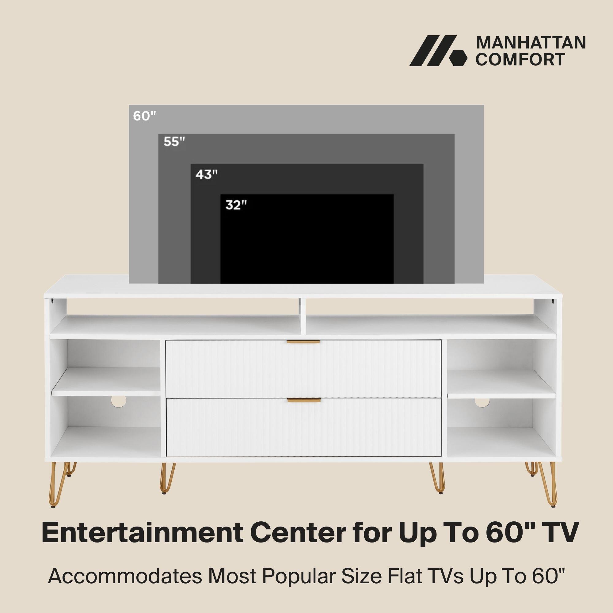 Manhattan Comfort DUMBO 63" TV Stand, White, large