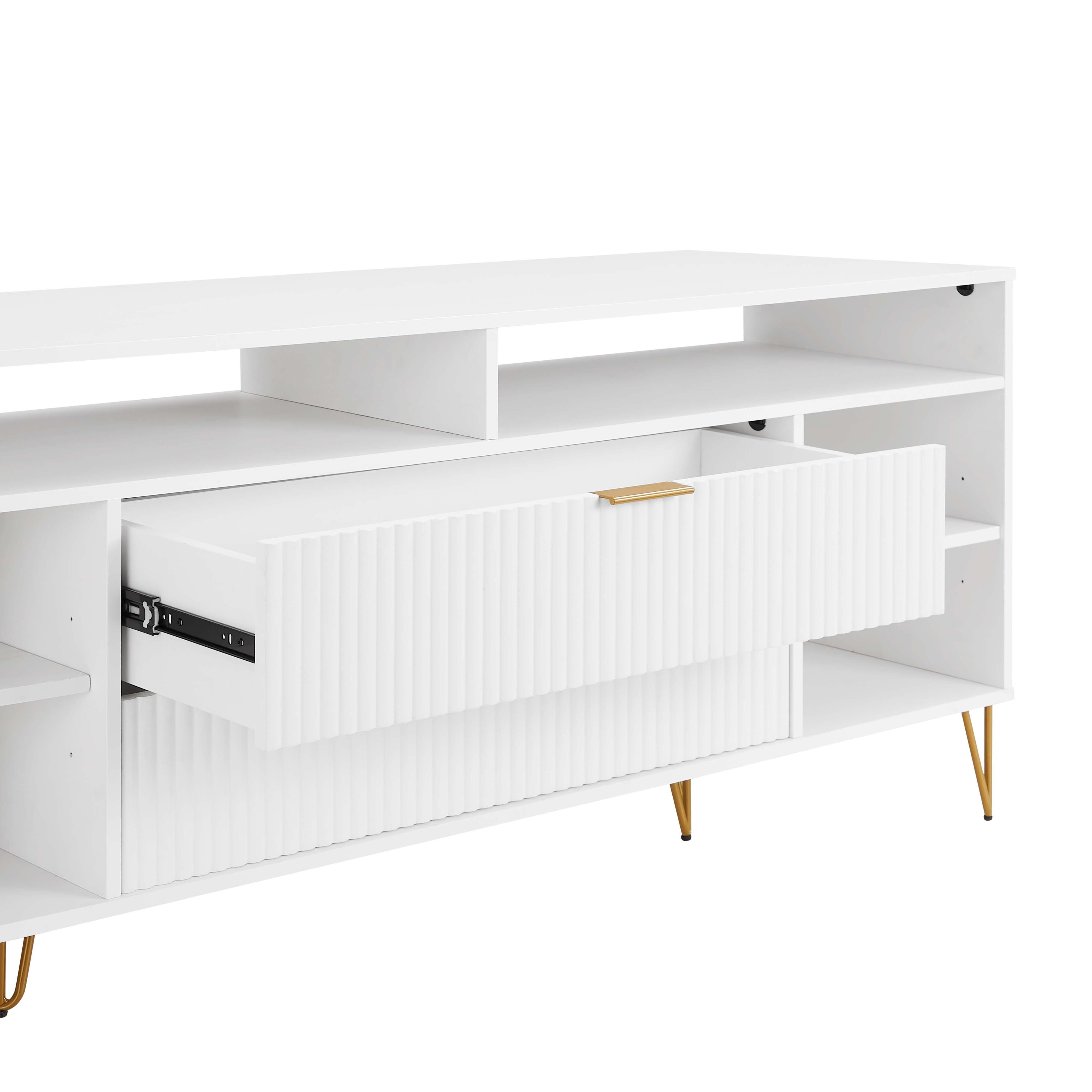 Manhattan Comfort DUMBO 63" TV Stand, White, large