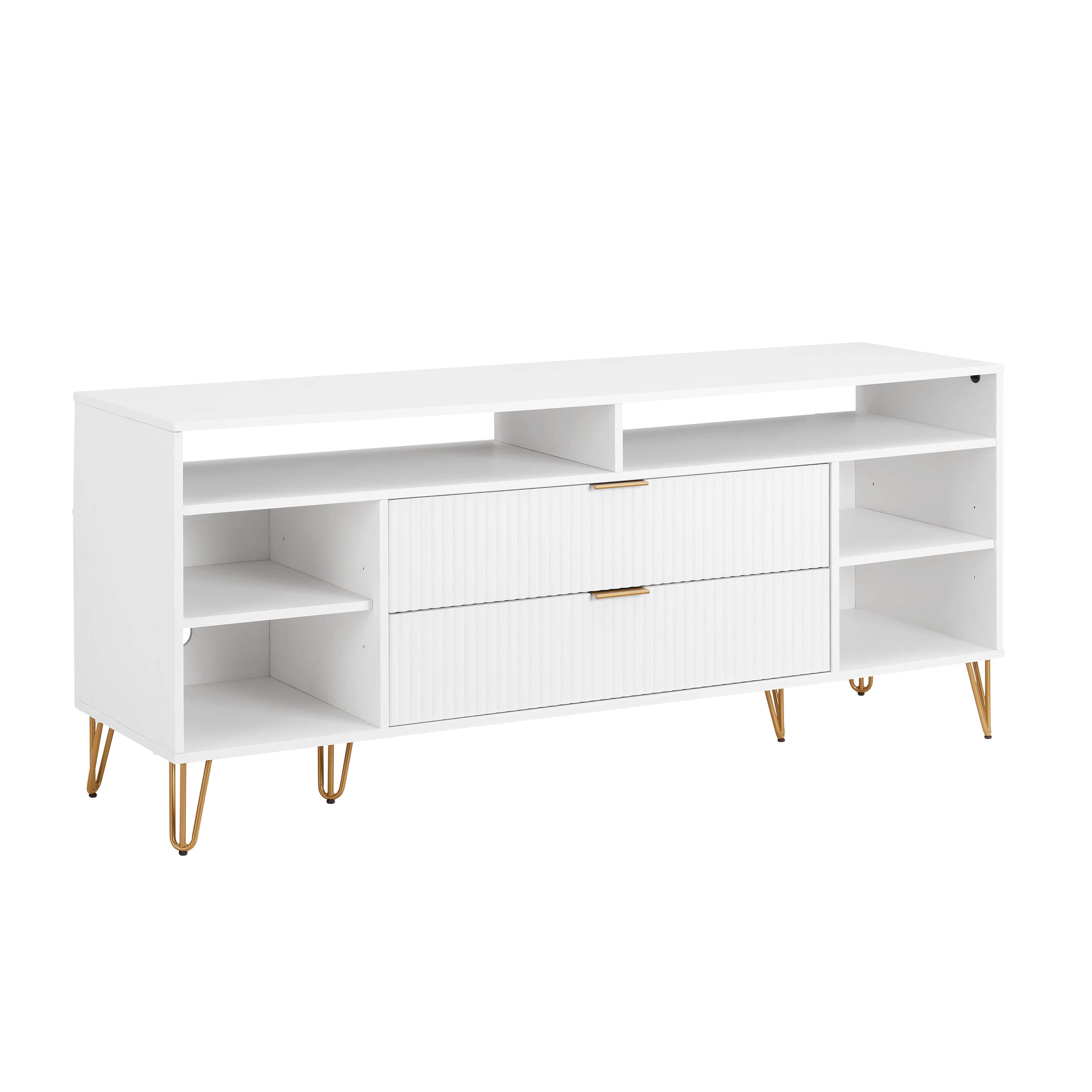 Manhattan Comfort DUMBO 63" TV Stand, White, large