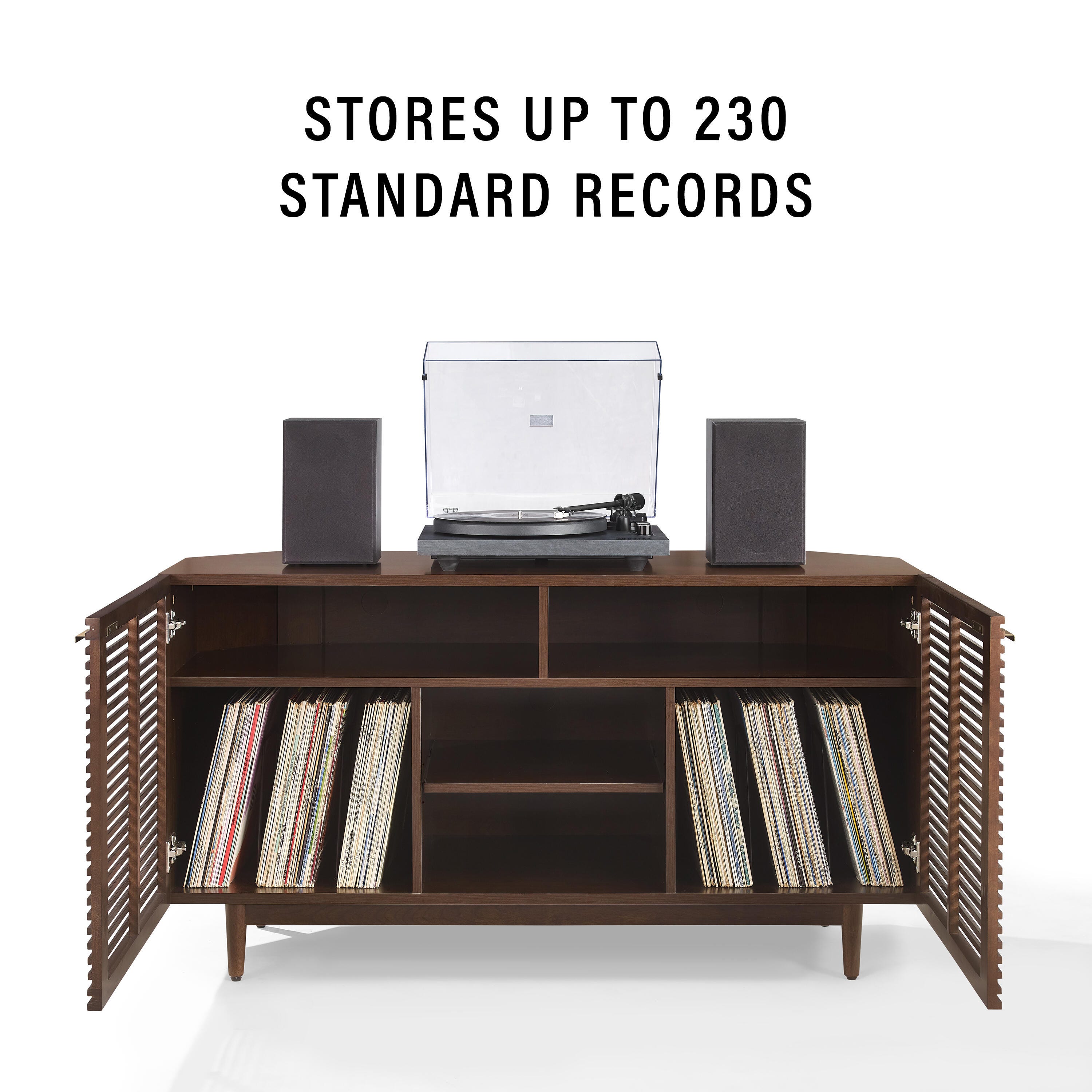 Crosley Furniture Cameron 50" Corner Record Player Cabinet, , large