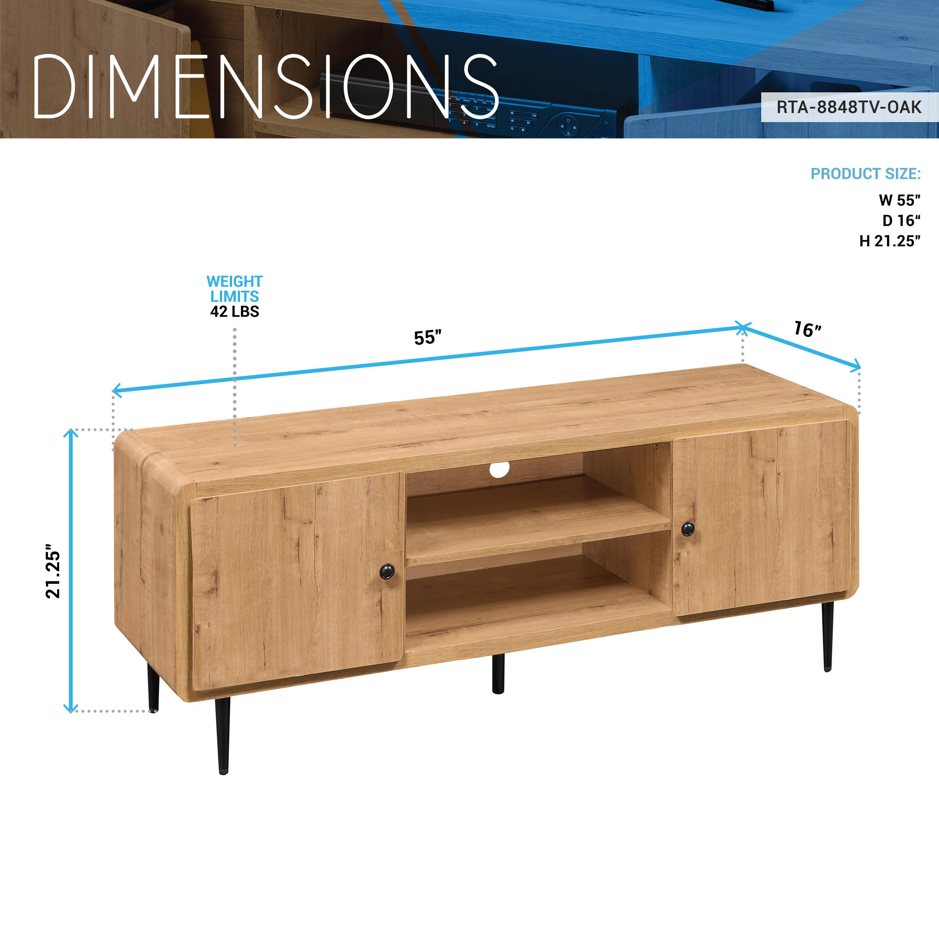 Techni Mobili 55" TV Stand, , large