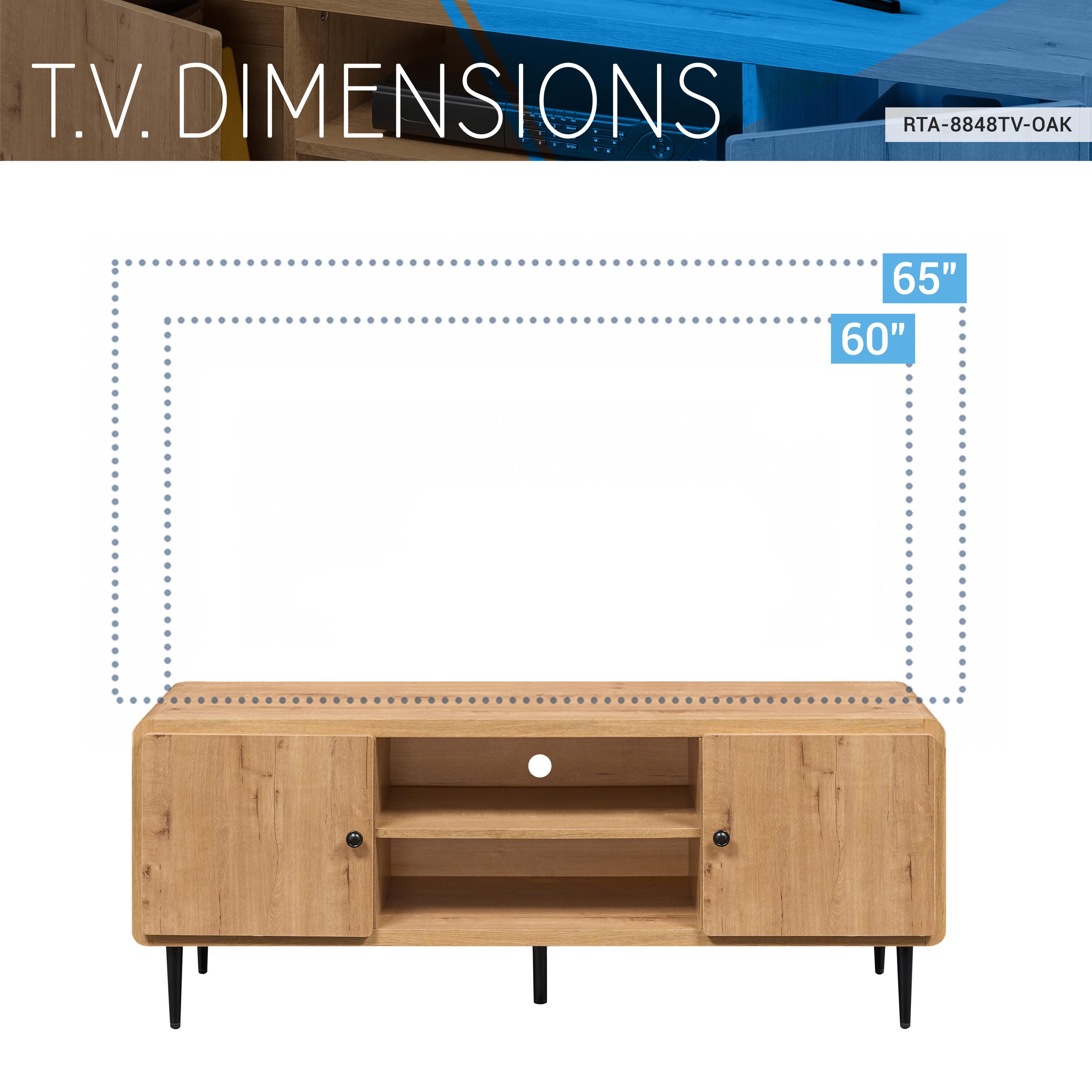 Techni Mobili 55" TV Stand, , large