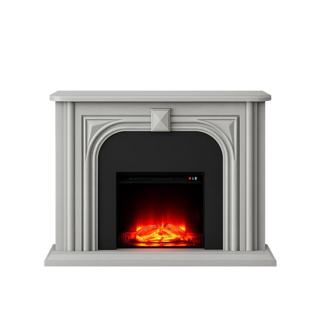 Joy River Elegant 46" Mantel with Electric Fireplace, Brown/Gray, large