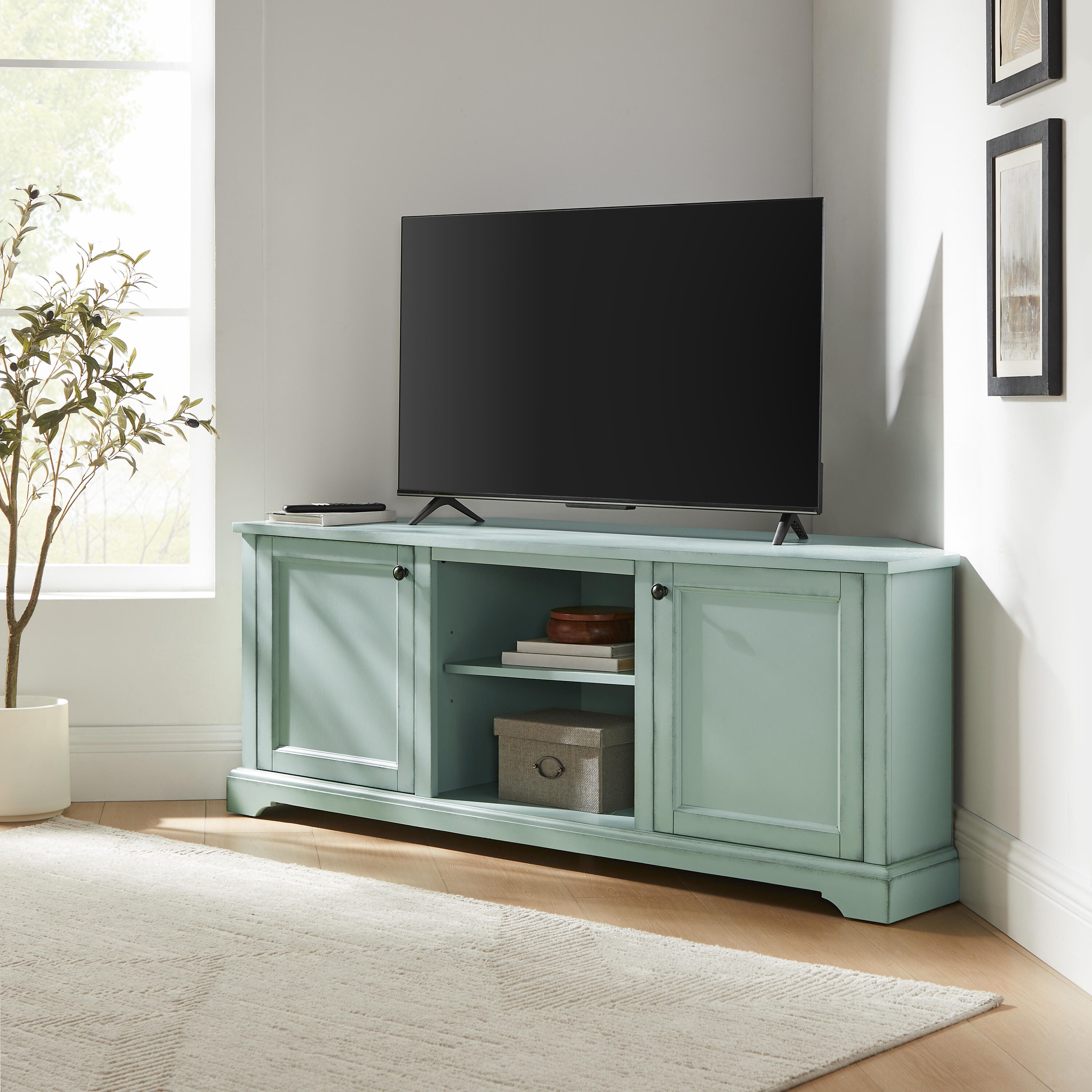 Crosley Furniture Holbrook 58" Corner TV Stand, , rollover