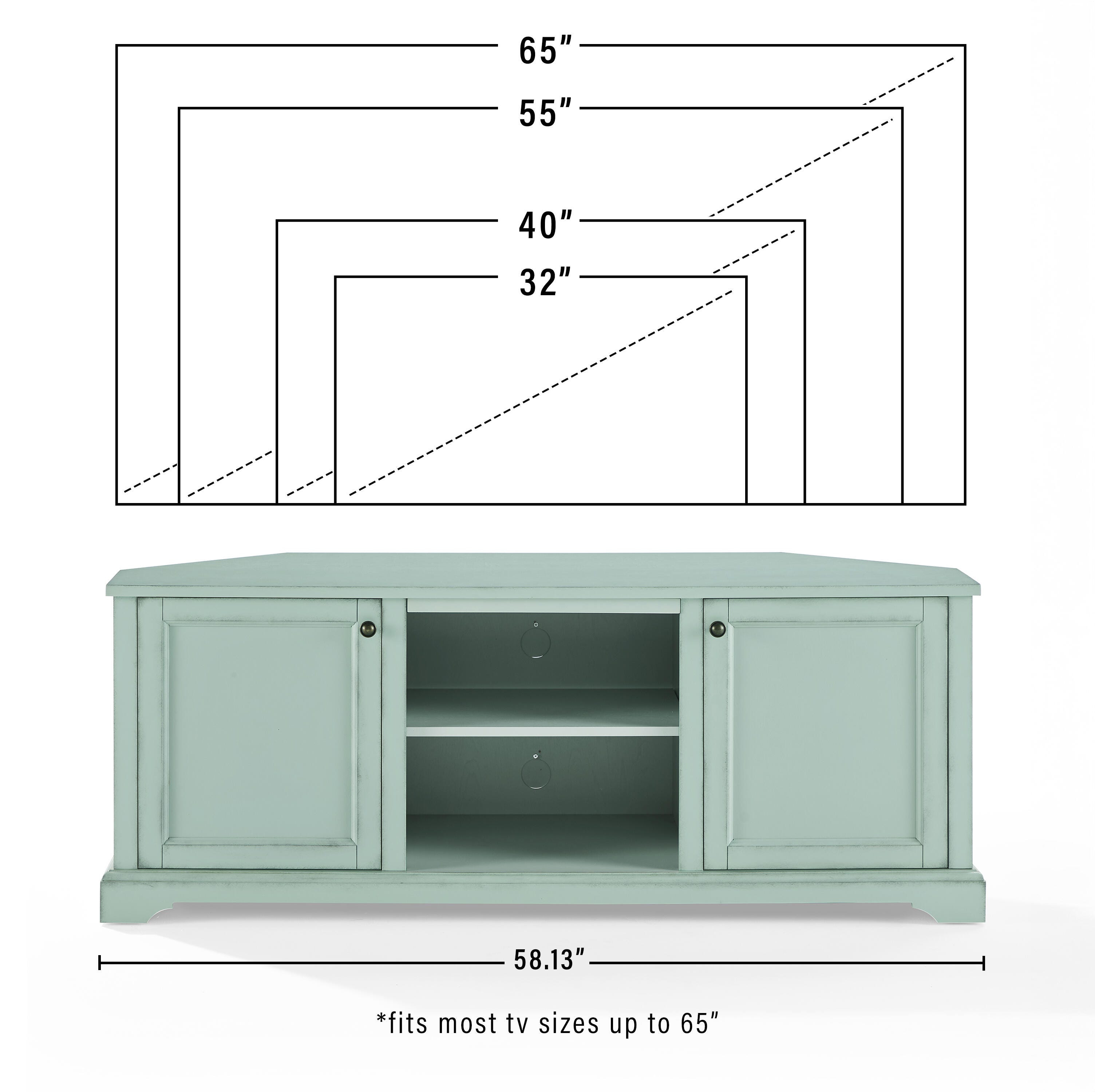 Crosley Furniture Holbrook 58" Corner TV Stand, , large