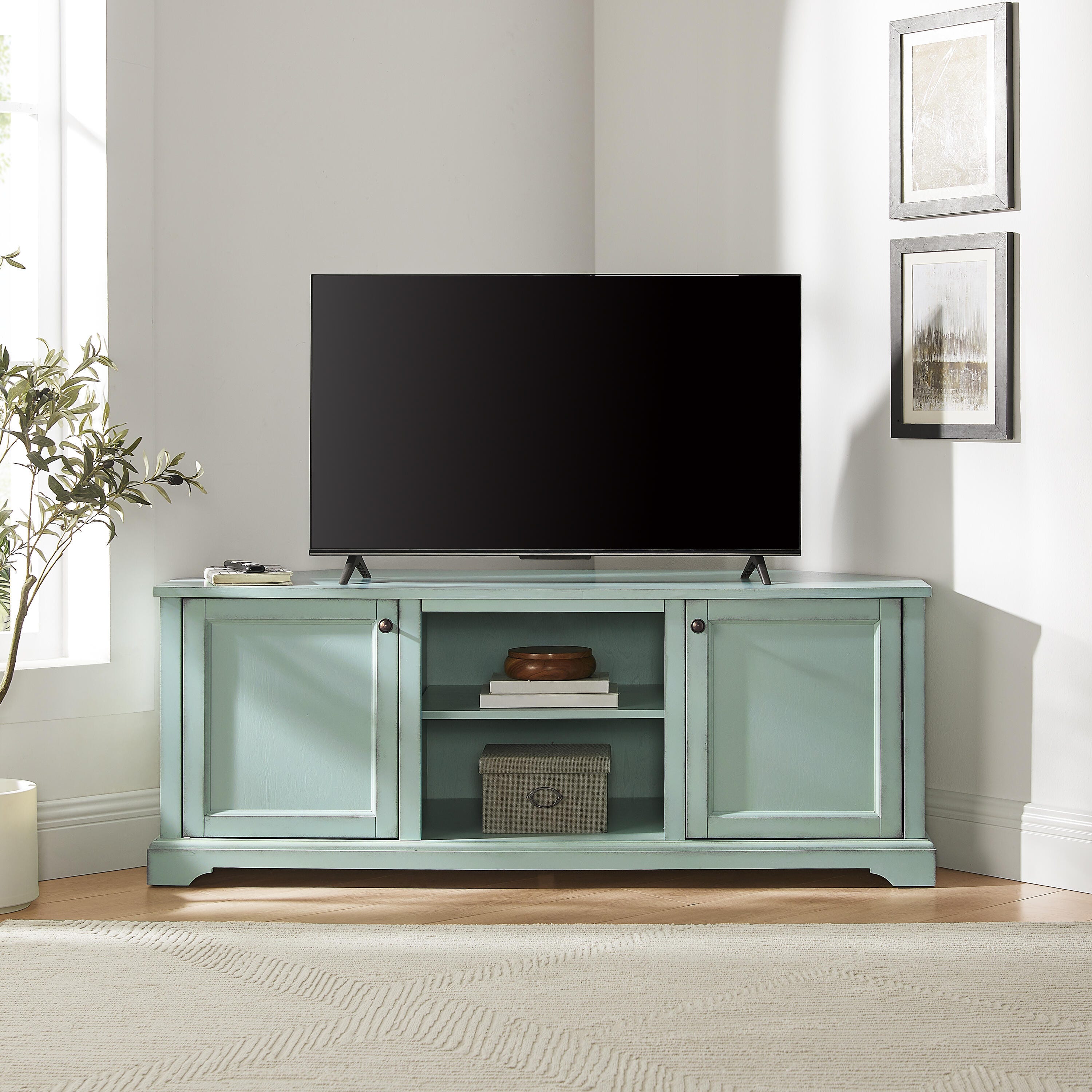 Crosley Furniture Holbrook 58" Corner TV Stand, , large