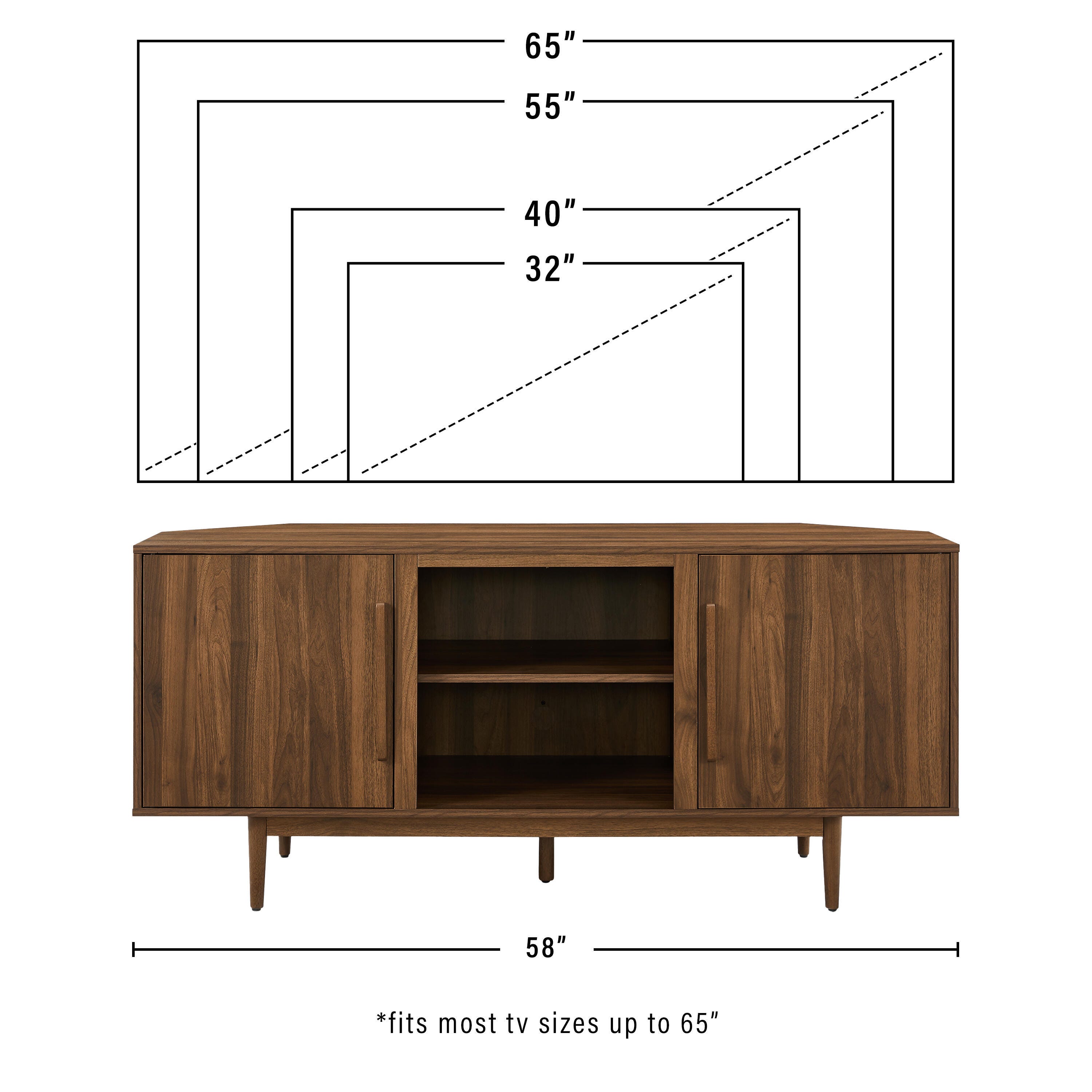 Crosley Furniture Liam 58" Corner TV Stand, , large