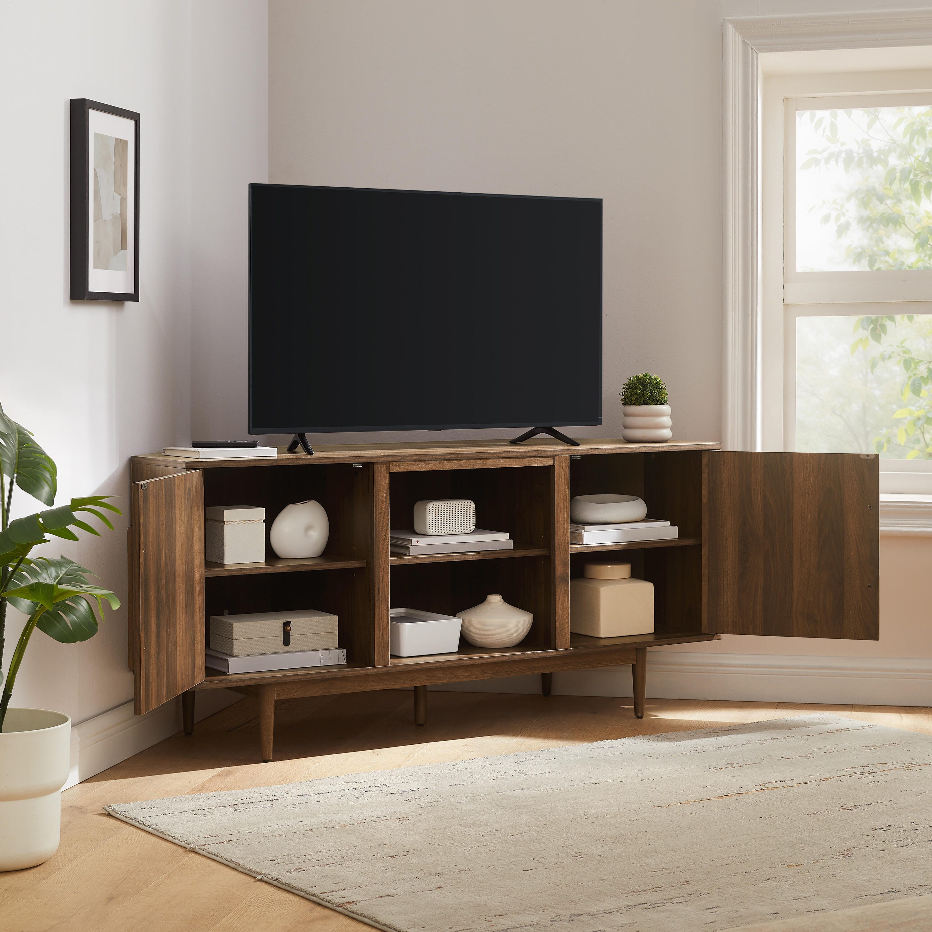 Crosley Furniture Liam 58" Corner TV Stand, , large