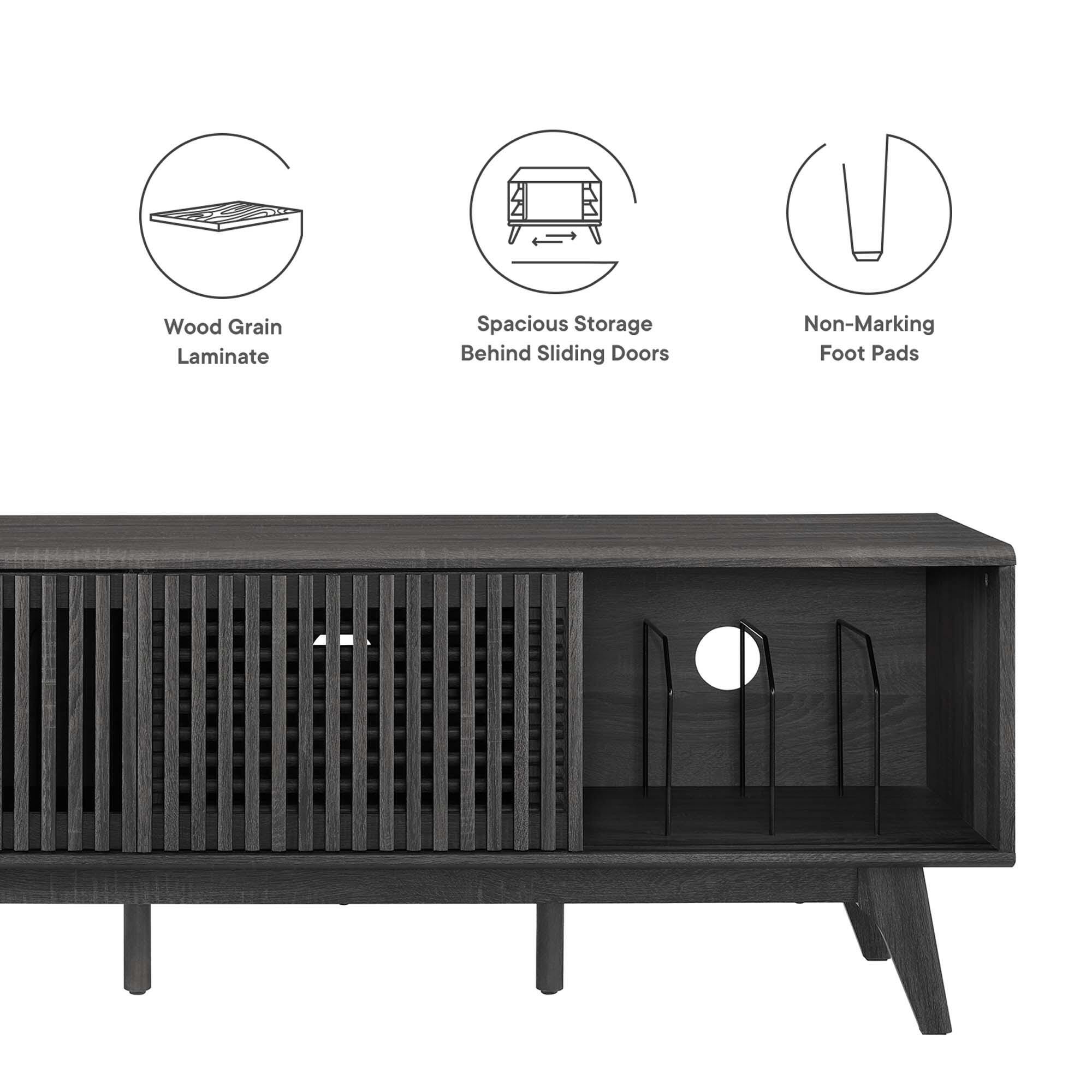 Modway Iterate 59"  TV Stand, Charcoal, large