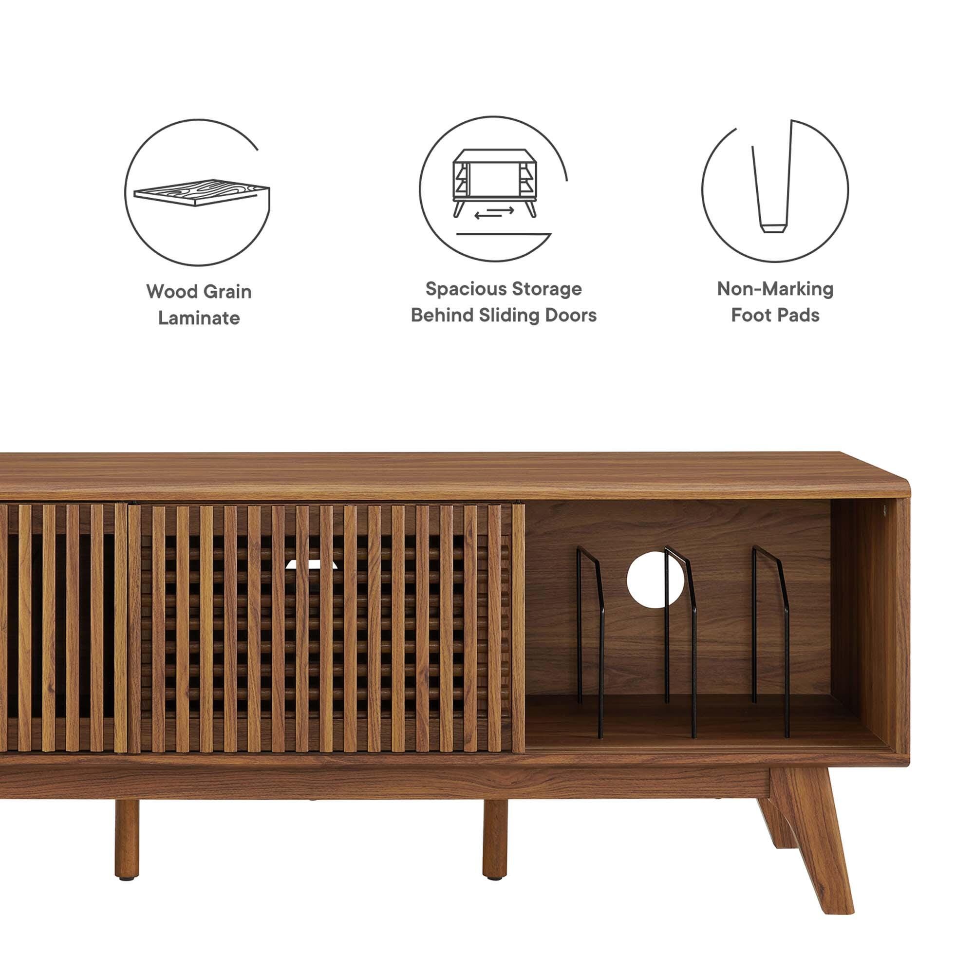 Modway Iterate 59"  TV Stand, Walnut, large