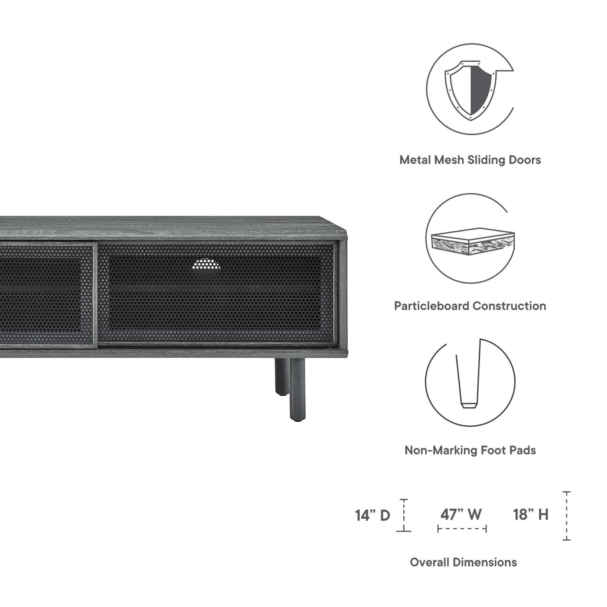 Modway Kurtis 47"  TV Stand, Charcoal, large