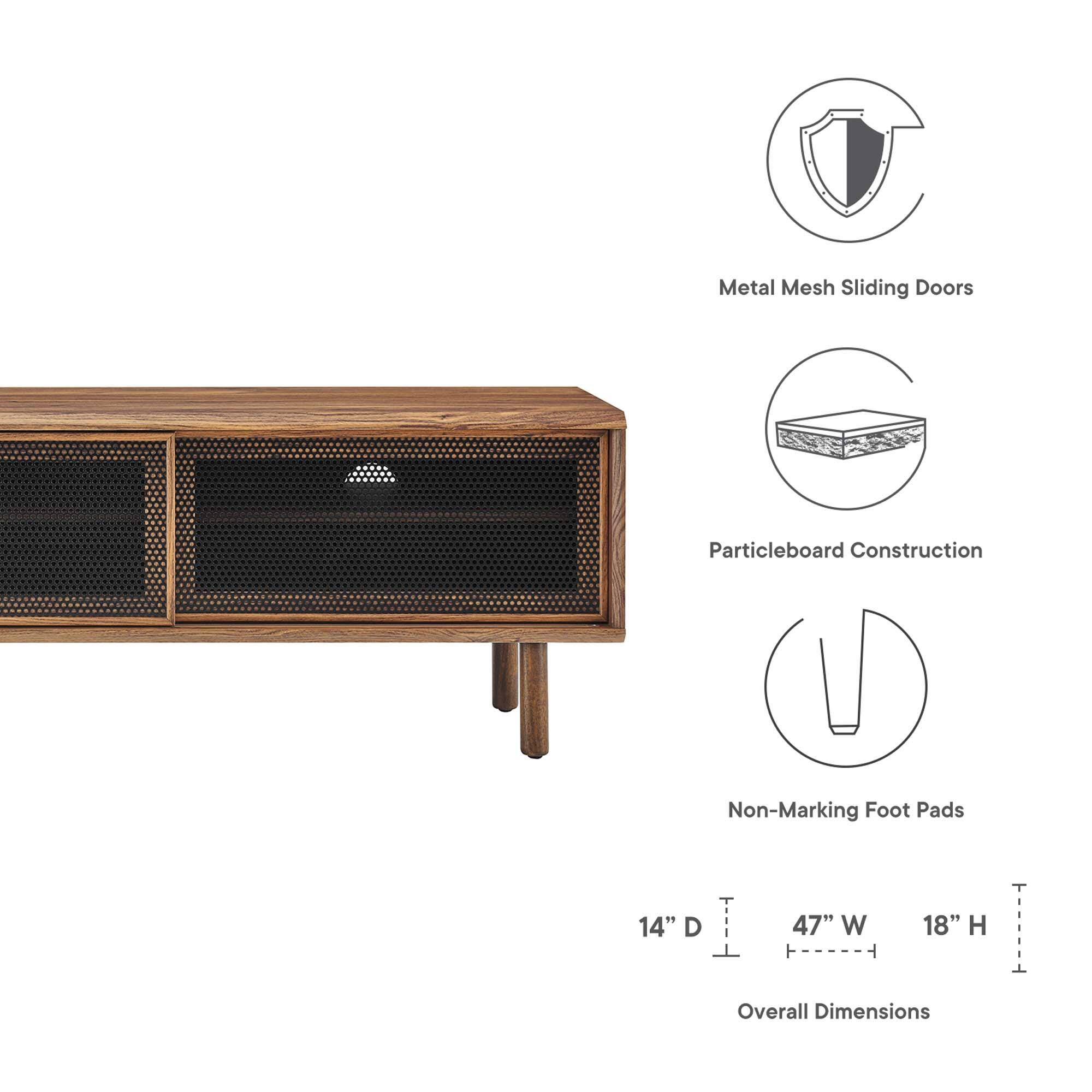 Modway Kurtis 47"  TV Stand, Walnut, large