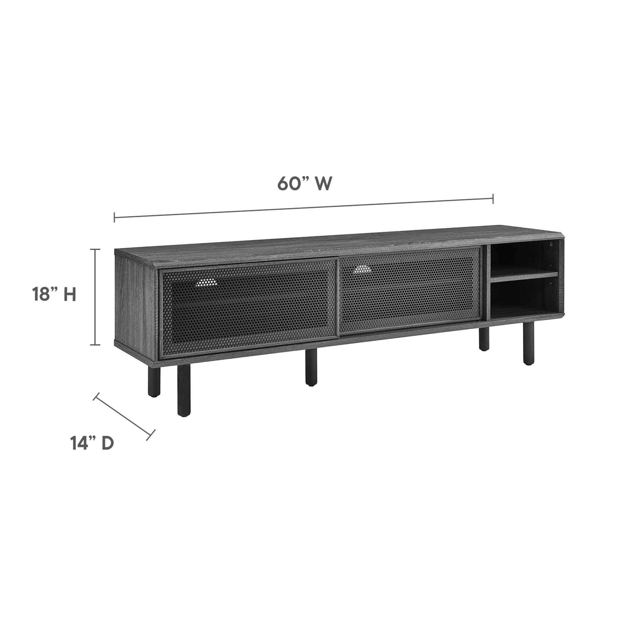 Modway Kurtis 59"  TV Stand, Charcoal, large