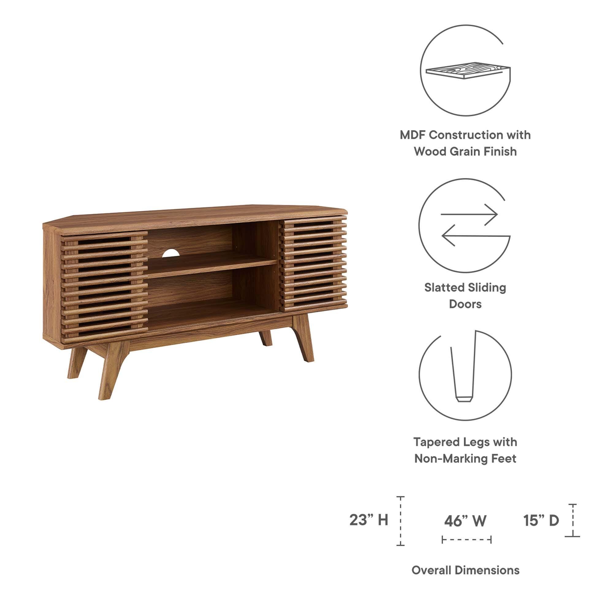 Modway Render 46" TV Stand, Walnut, large