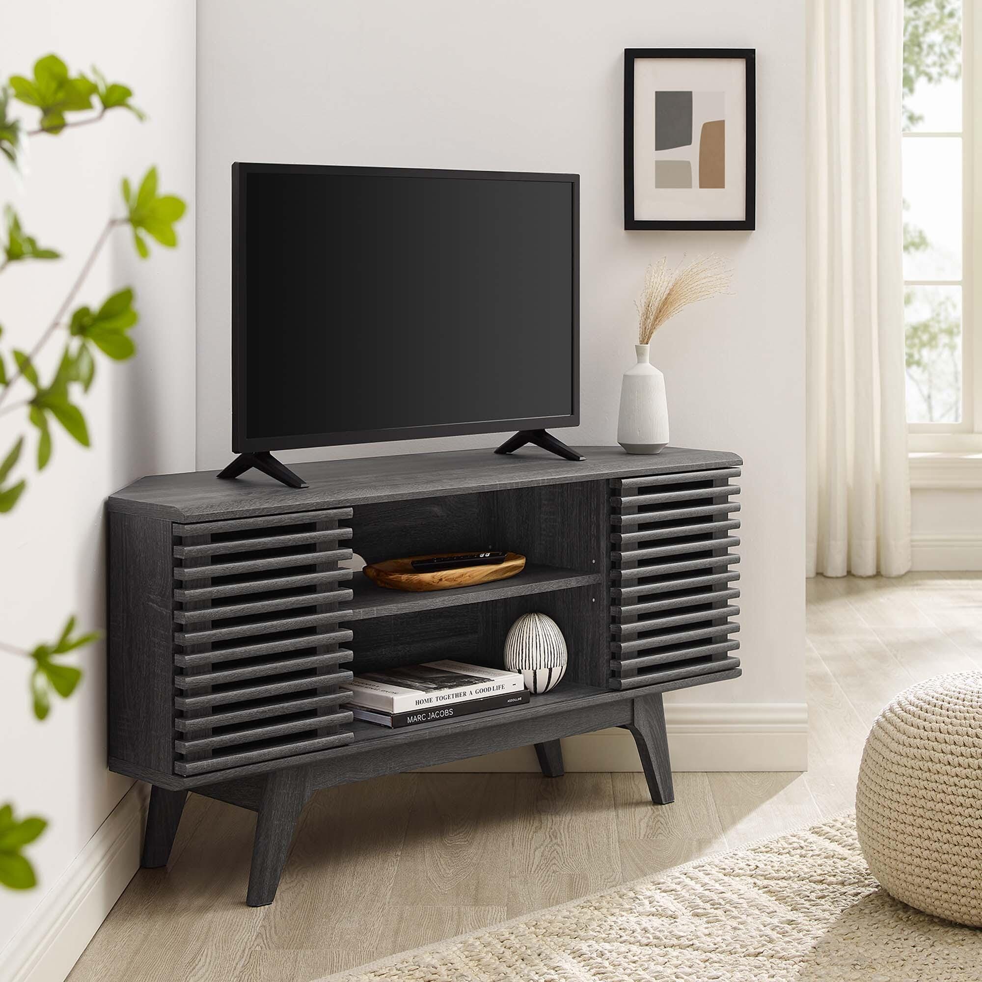Modway Render 46" TV Stand, Charcoal, rollover