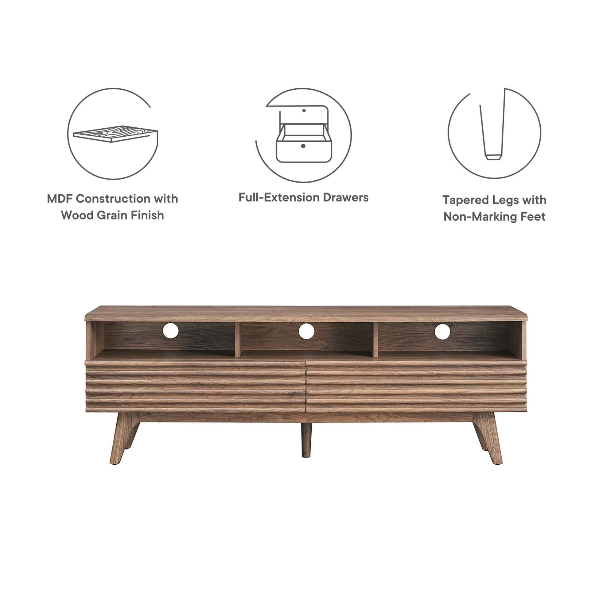 Modway Render 60"  TV Stand, Walnut, large