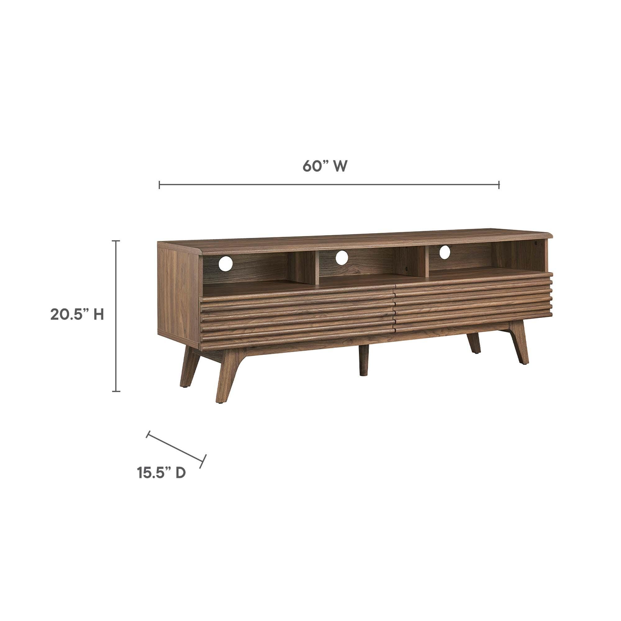 Modway Render 60"  TV Stand, Walnut, large