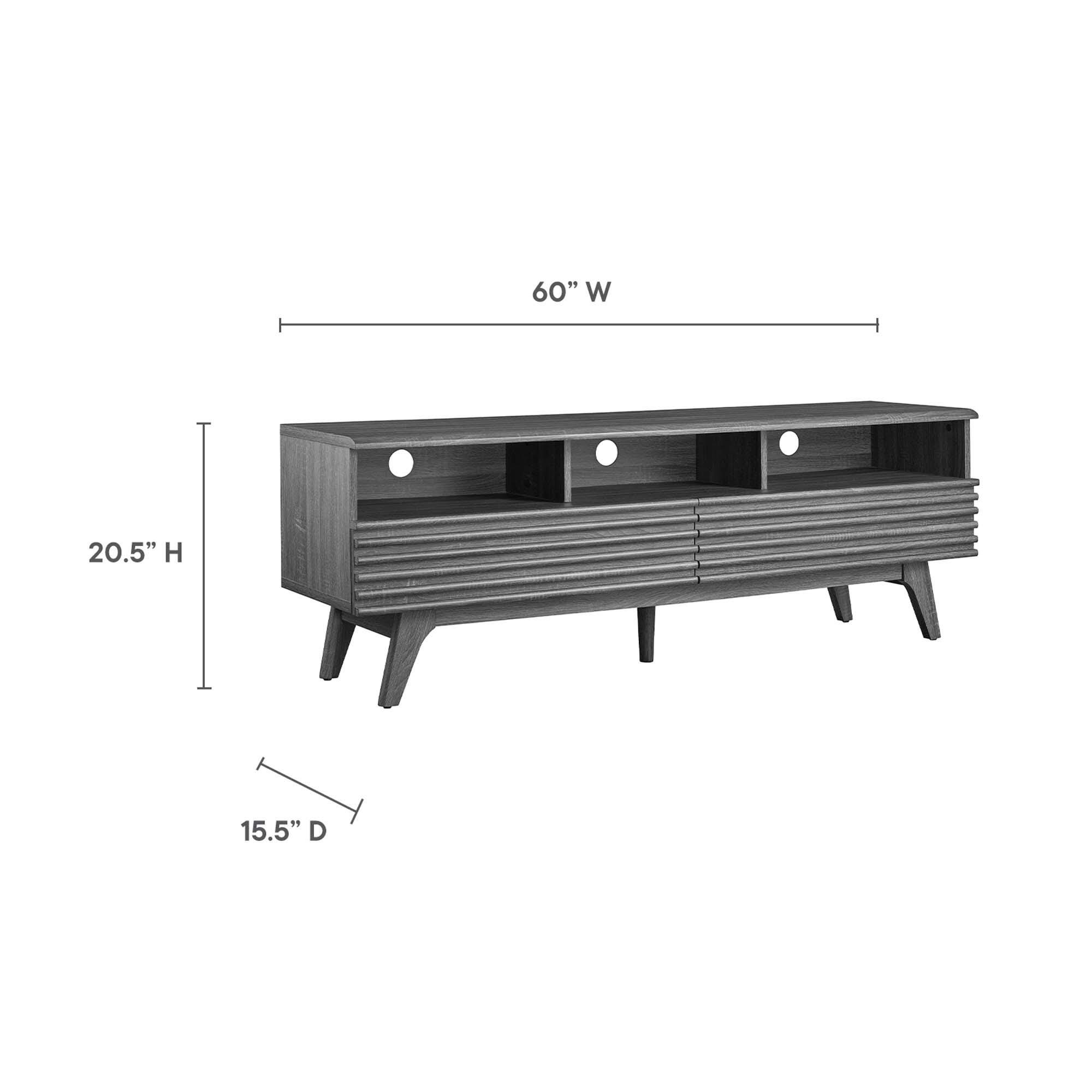 Modway Render 60"  TV Stand, Charcoal, large