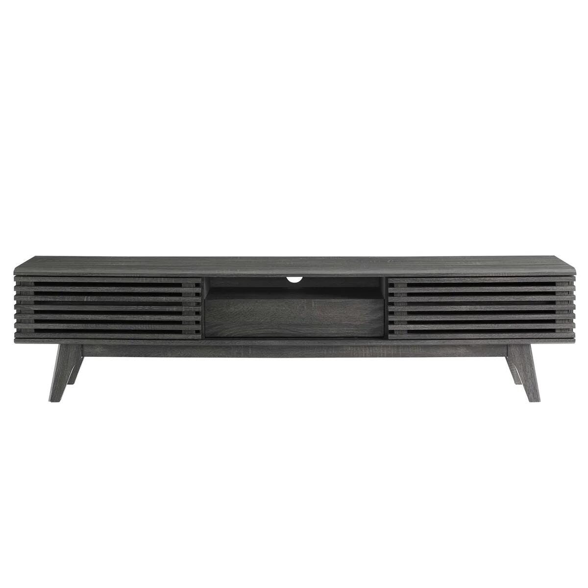 Modway Render 70"  TV Stand with Adjustable Shelves, Charcoal, large