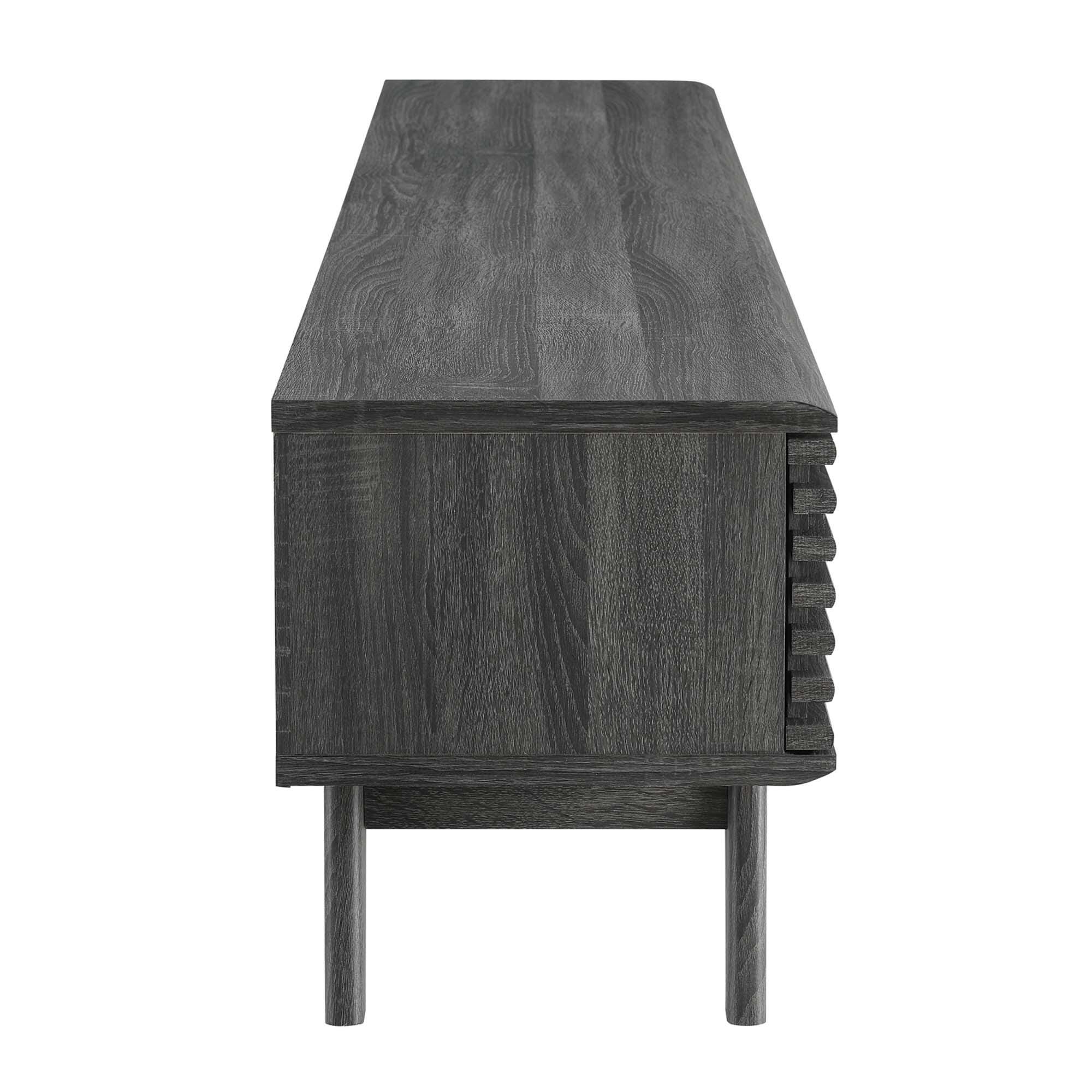 Modway Render 70"  TV Stand with Adjustable Shelves, Charcoal, large