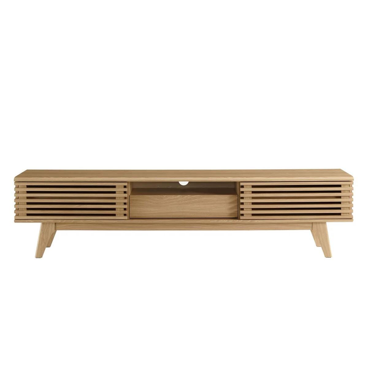 Modway Render 70"  TV Stand with Adjustable Shelves, Oak, large