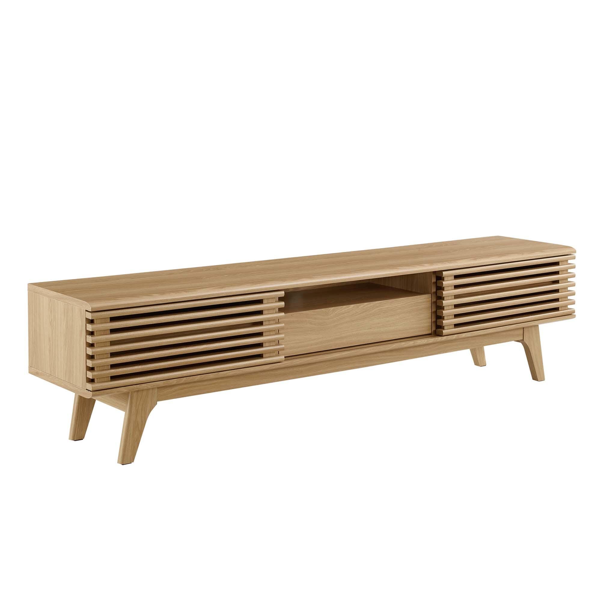 Modway Render 70"  TV Stand with Adjustable Shelves, Oak, large