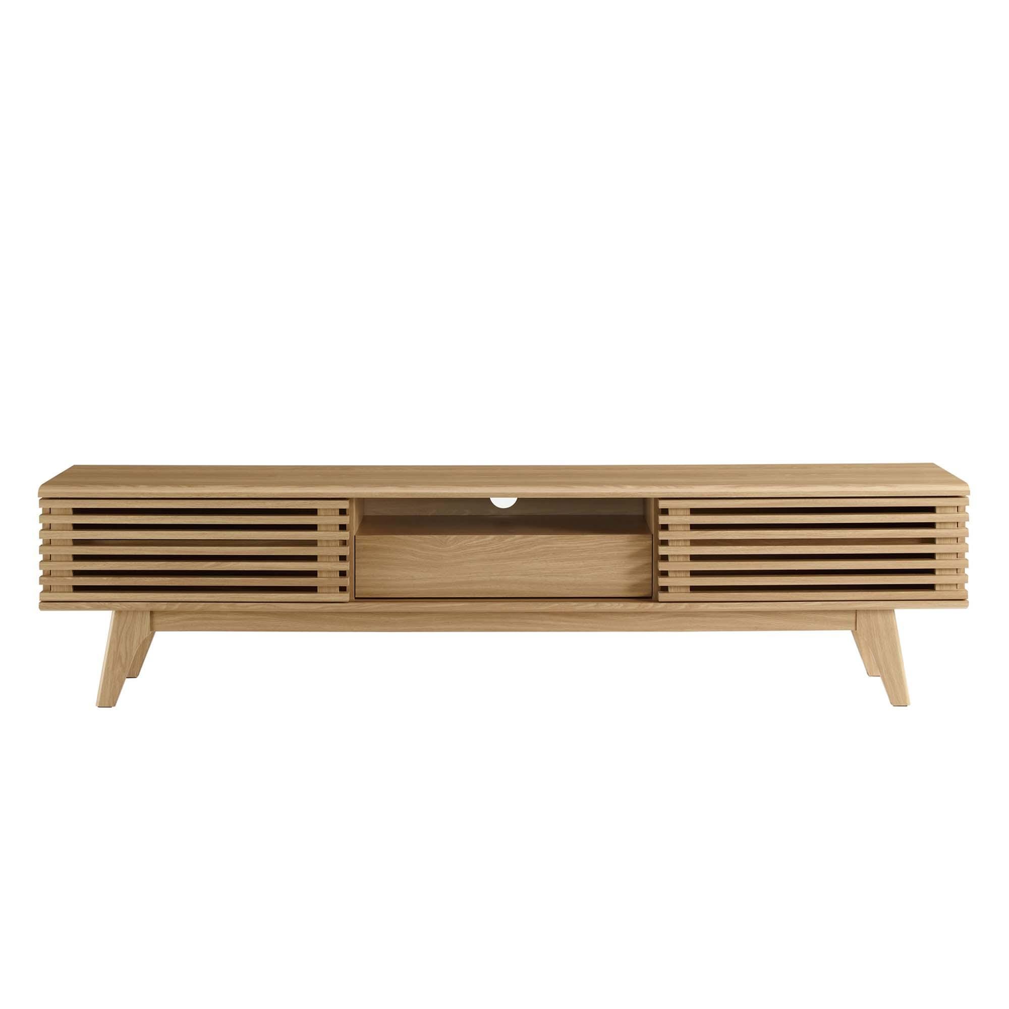 Modway Render 70"  TV Stand with Adjustable Shelves, Oak, large