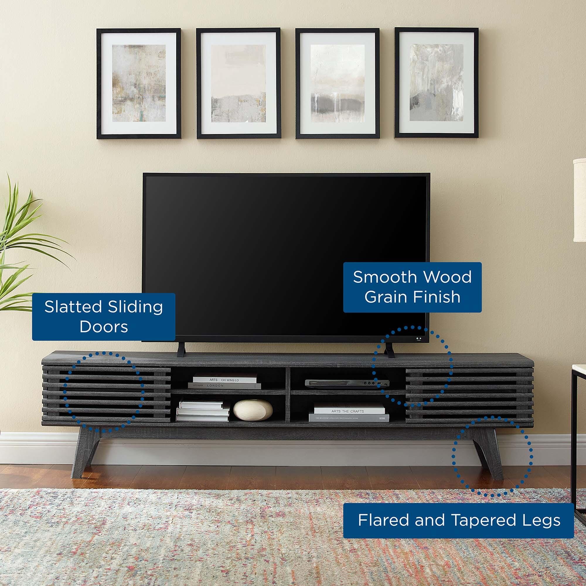Modway Render 70" TV Stand, Charcoal, large