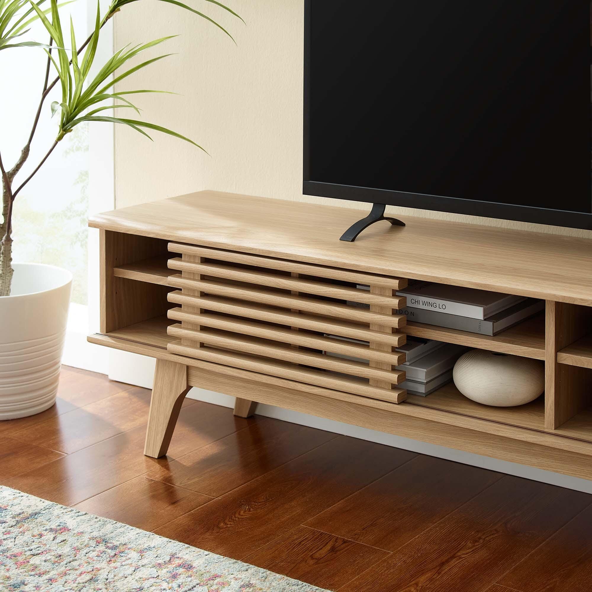 Modway Render 70" TV Stand, Oak, large