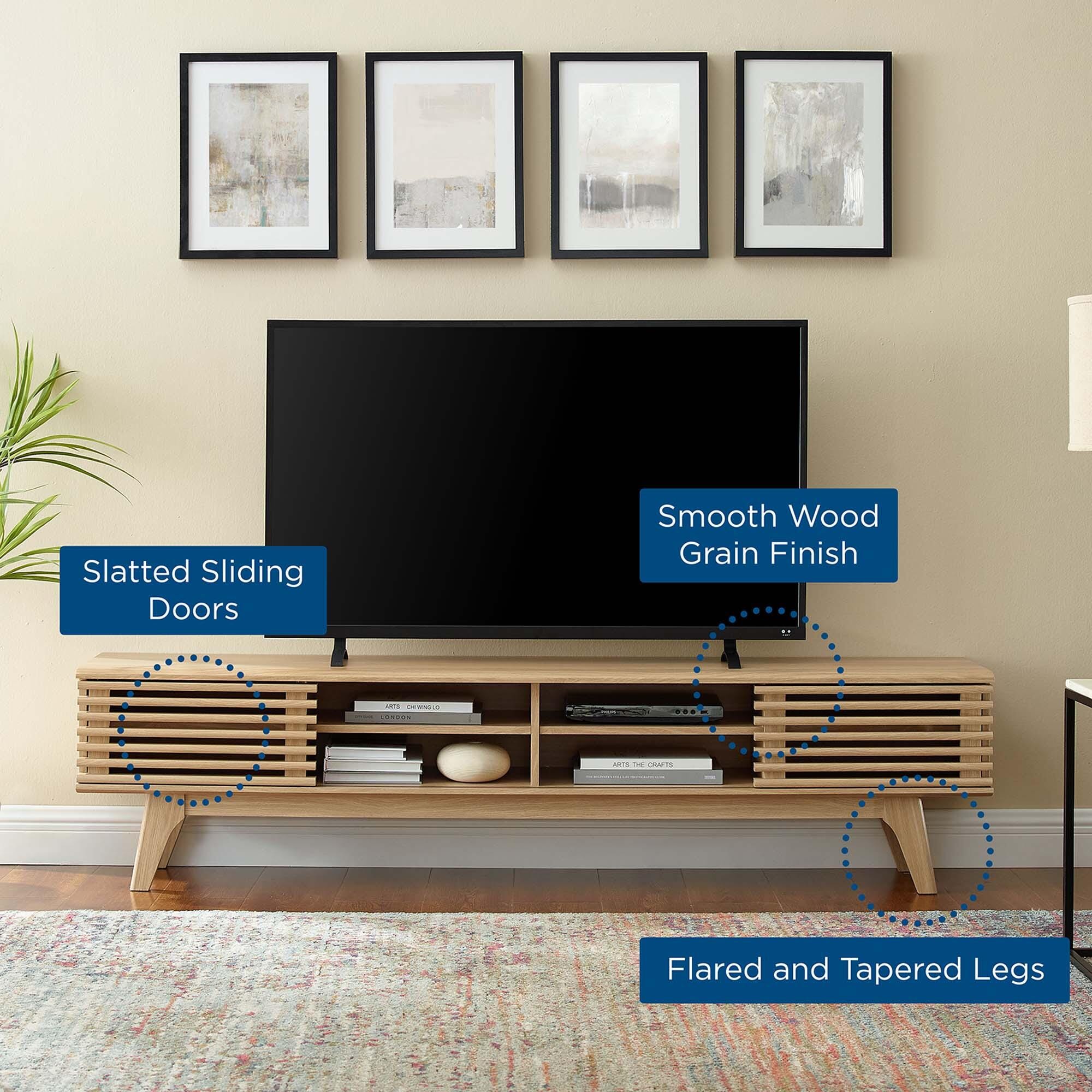 Modway Render 70" TV Stand, Oak, large
