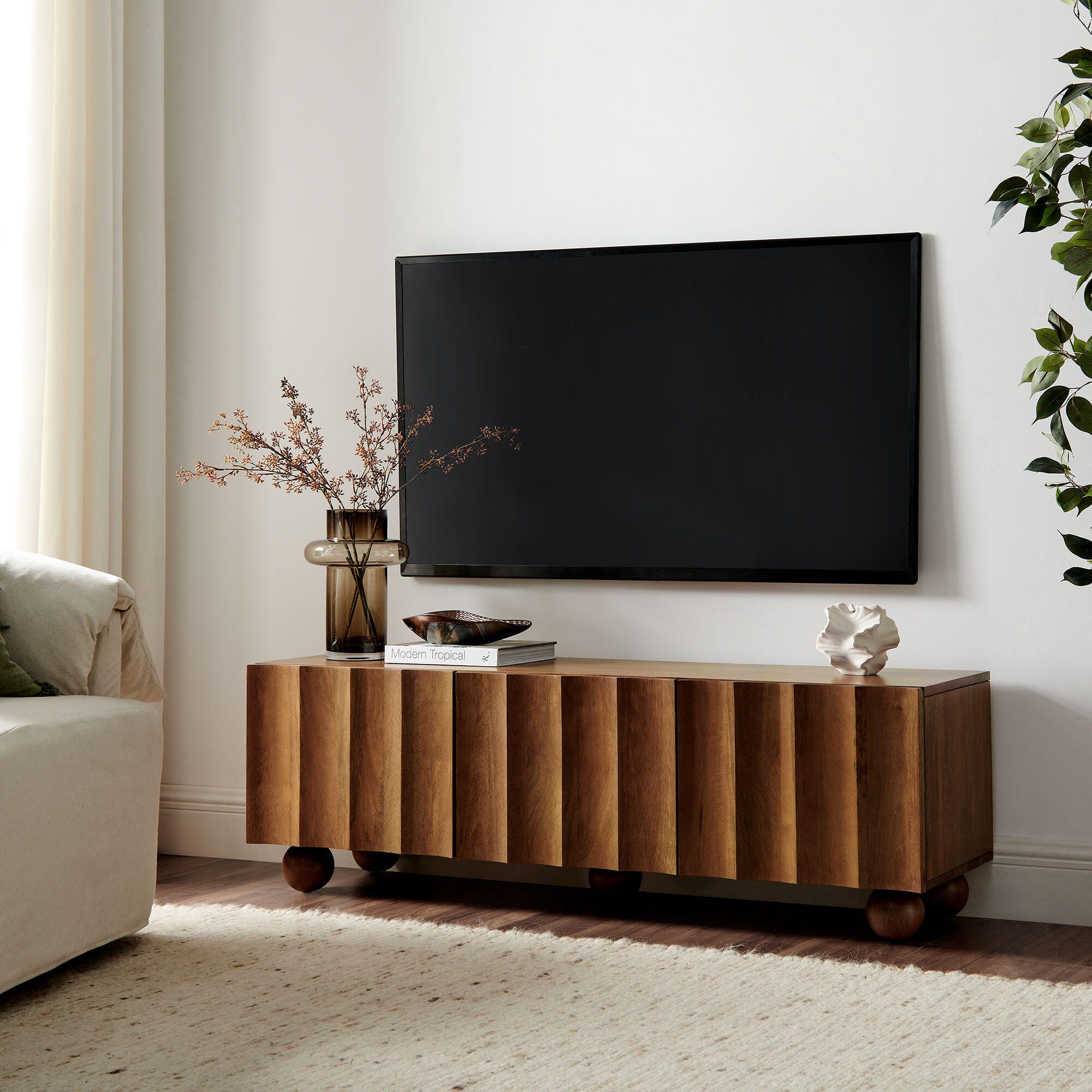 Modway Sorren 54" TV Stand, Walnut, large