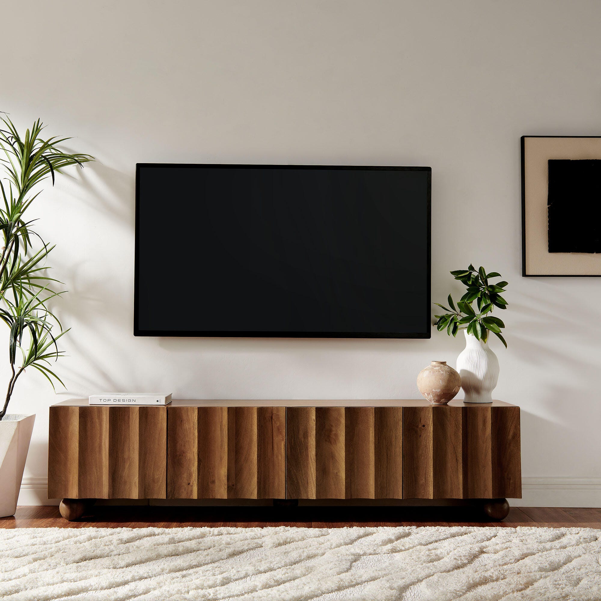Modway Sorren 71" TV Stand, Walnut, large