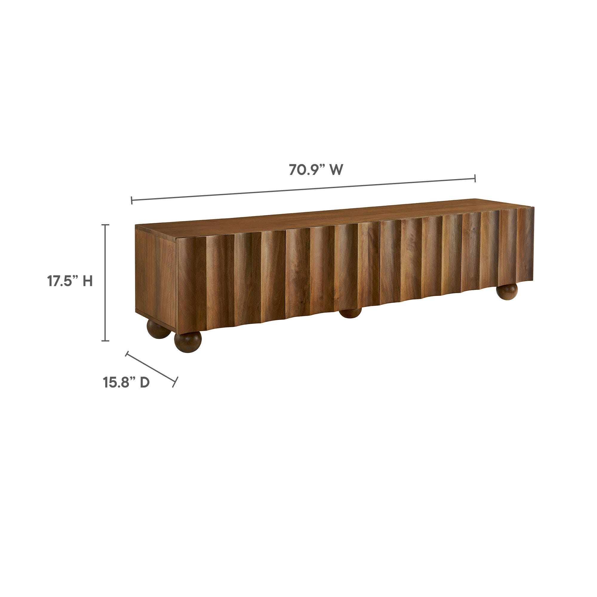 Modway Sorren 71" TV Stand, Walnut, large