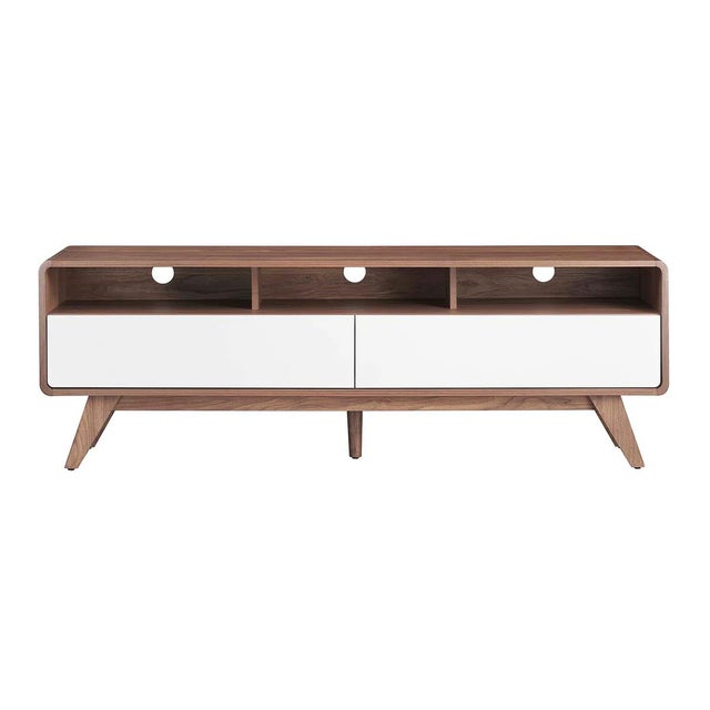 Modway Transmit 60" TV Stand, Walnut/White