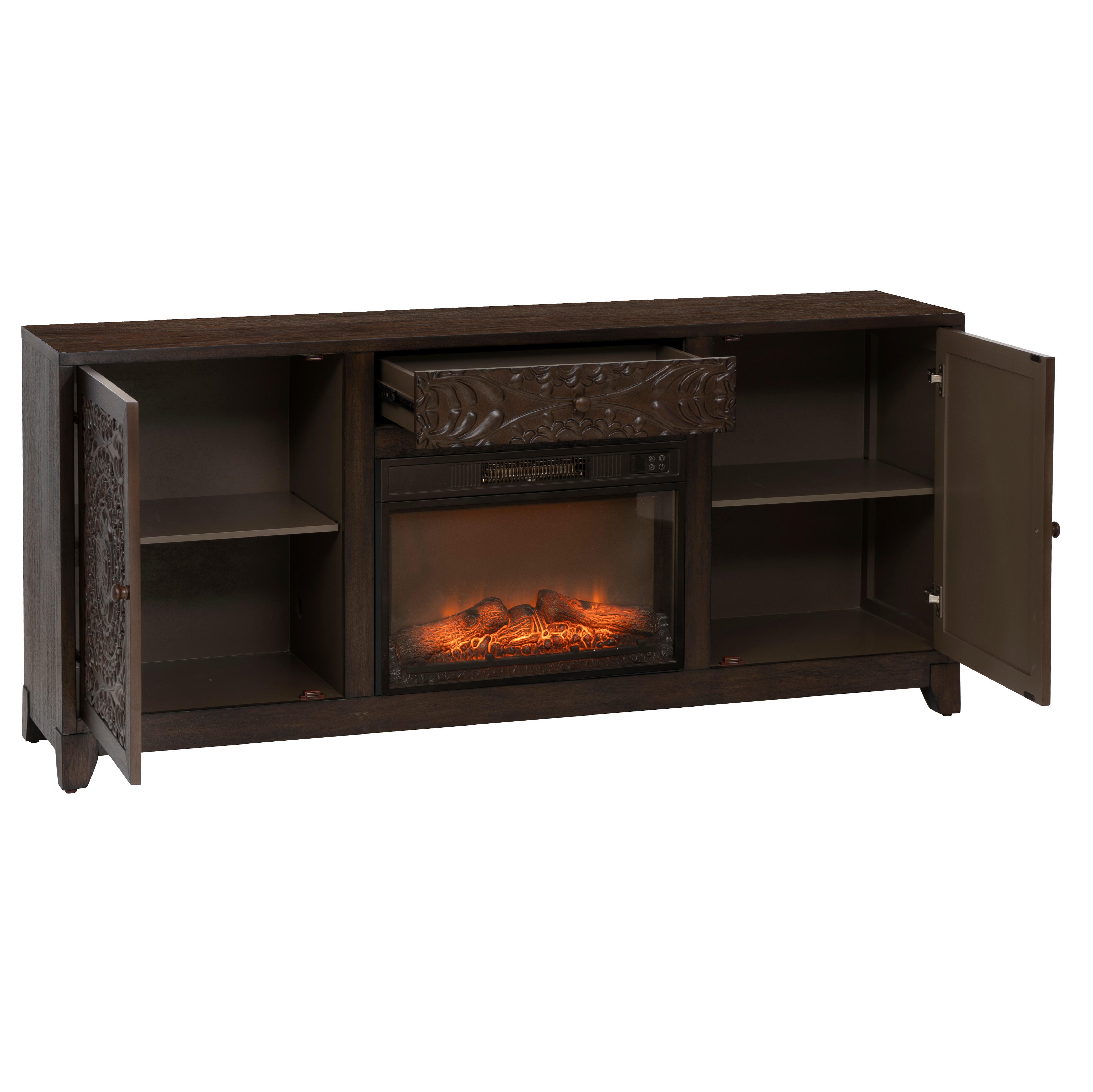 Linon Gemma 67" Electric Fireplace Mantel, , large